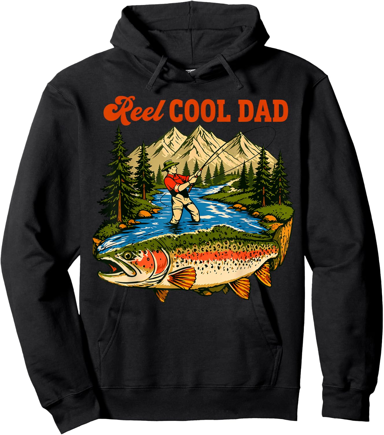 Reel Cool Dad, Fishing Dad Father Day Hoodie - Hoodie | Black