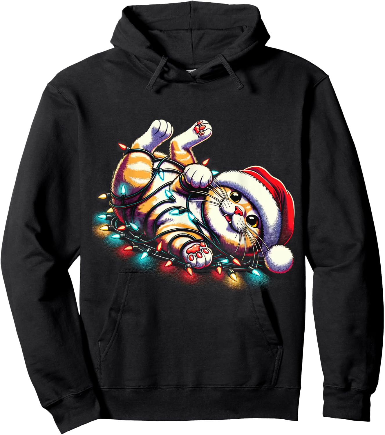 Christmas Cat Lover Funny Festive Holidays Cute Kitten Xmas Hoodie - Hoodie | Black