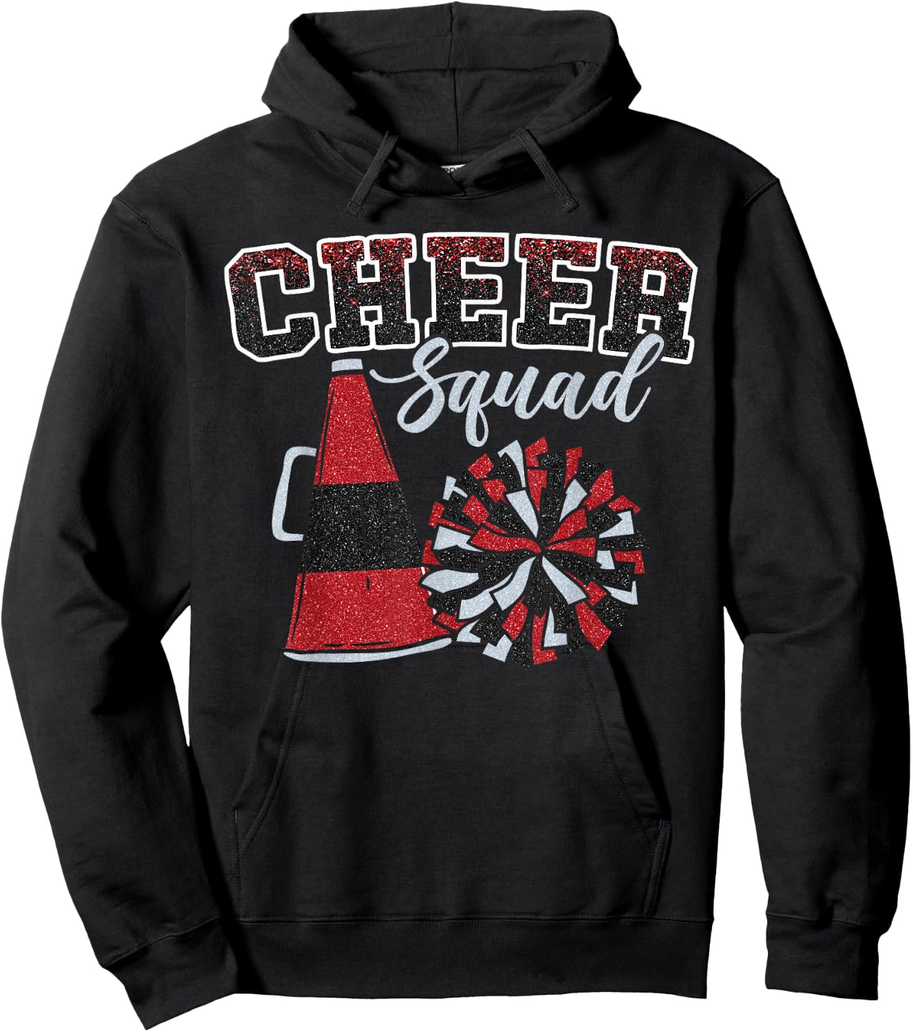 Cheer Squad Funny Cheerleader Cheerleading Red Women Girl Hoodie - Hoodie | Black