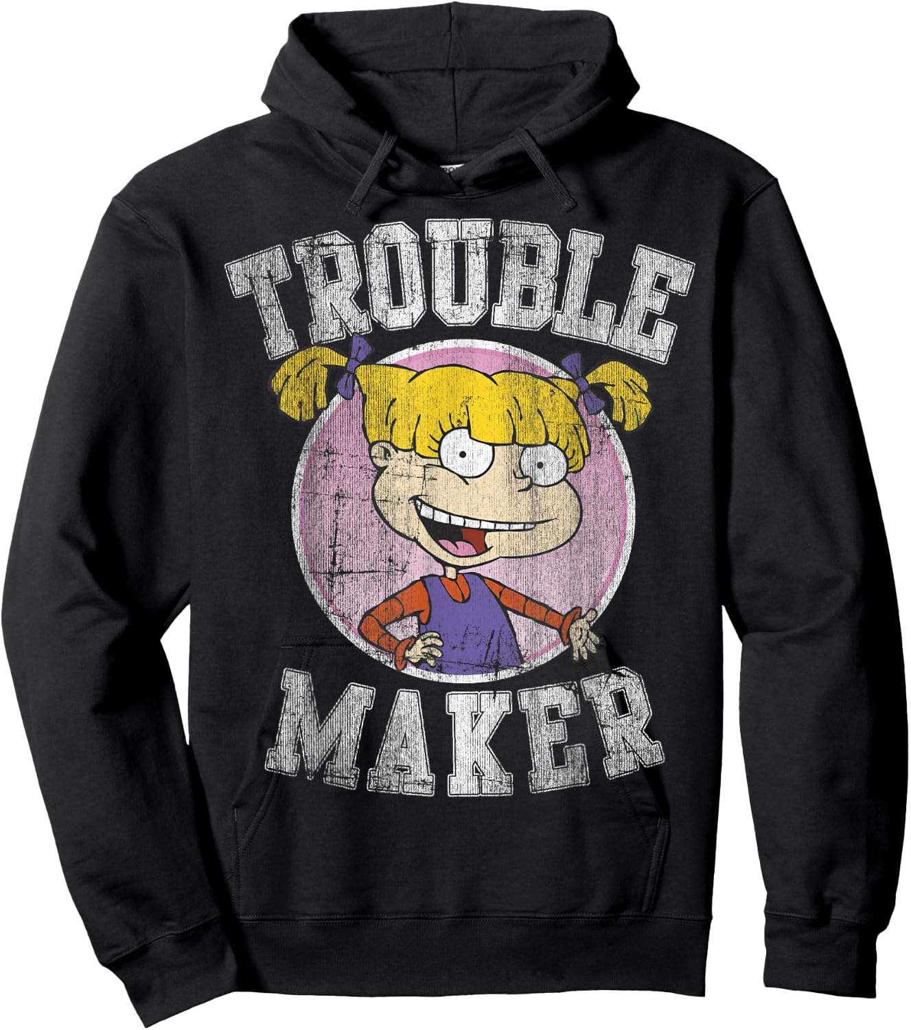 Rugrats Angelica Trouble Maker Vintage Graphic Hoodie - Hoodie | Black