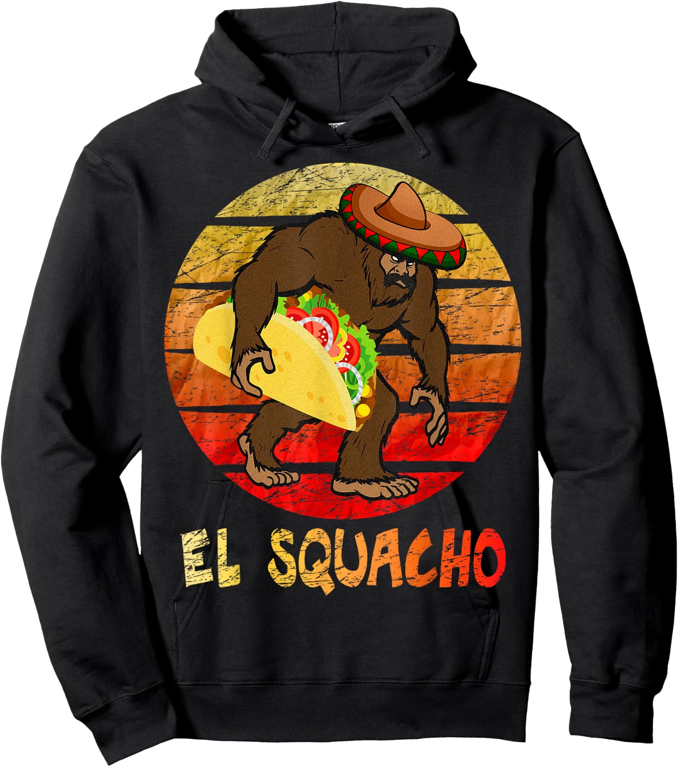 El Squacho Sasquatch Taco Sombrero Cinco de Mayo Hoodie - Hoodie | Black