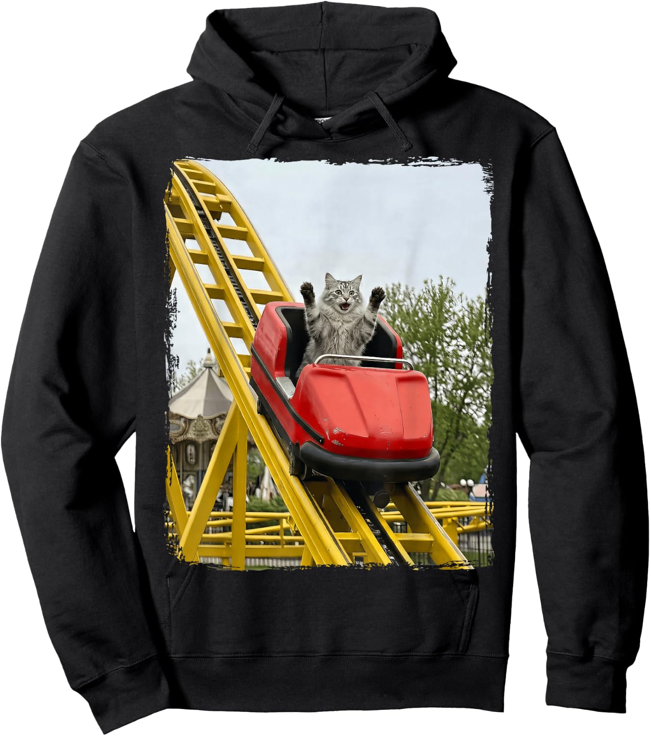 Cat Rollercoaster Hoodie - Hoodie | Black