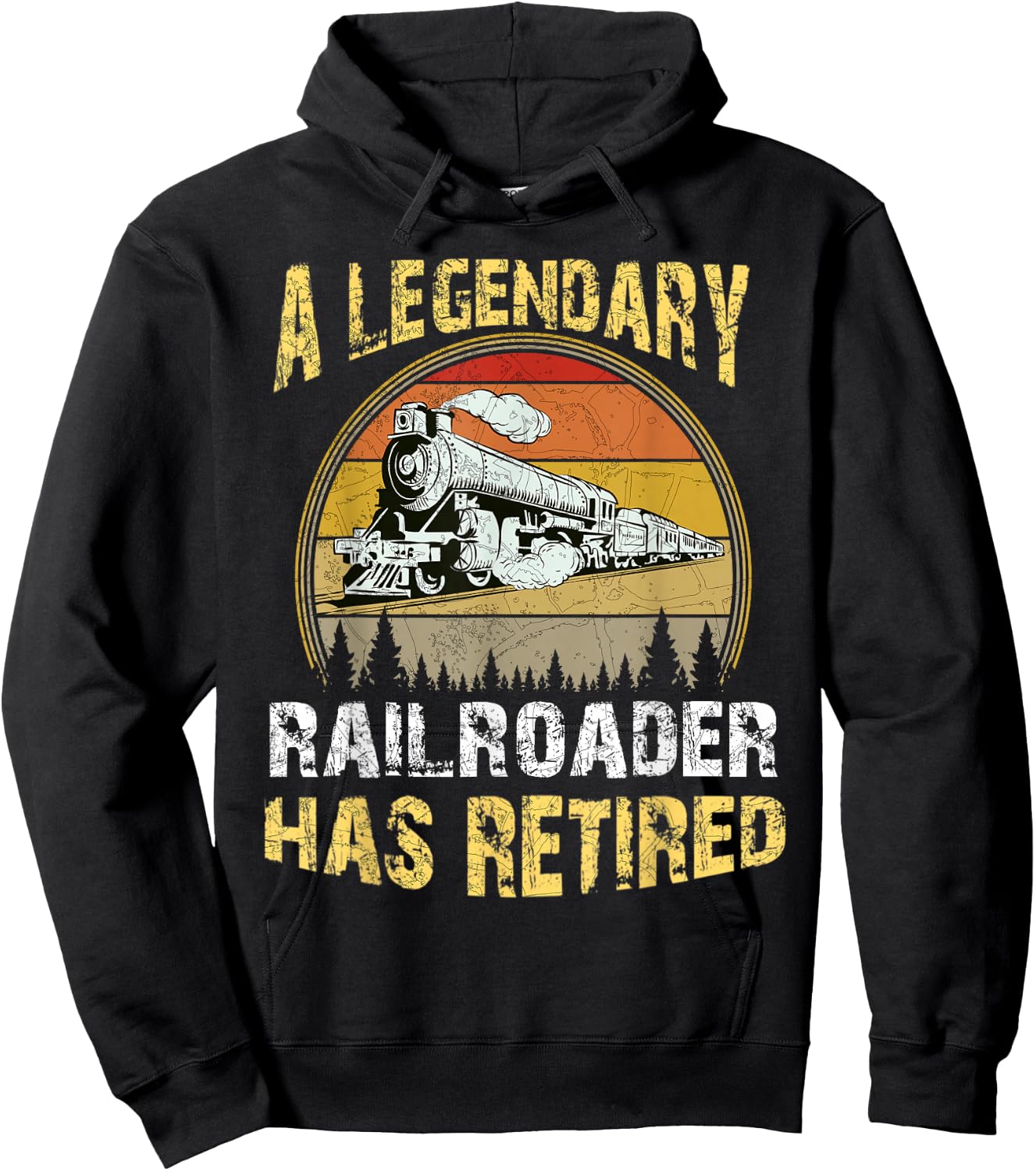 A Legendary Railroader Has Retired Retirement Party Retro Hoodie - Hoodie | Black