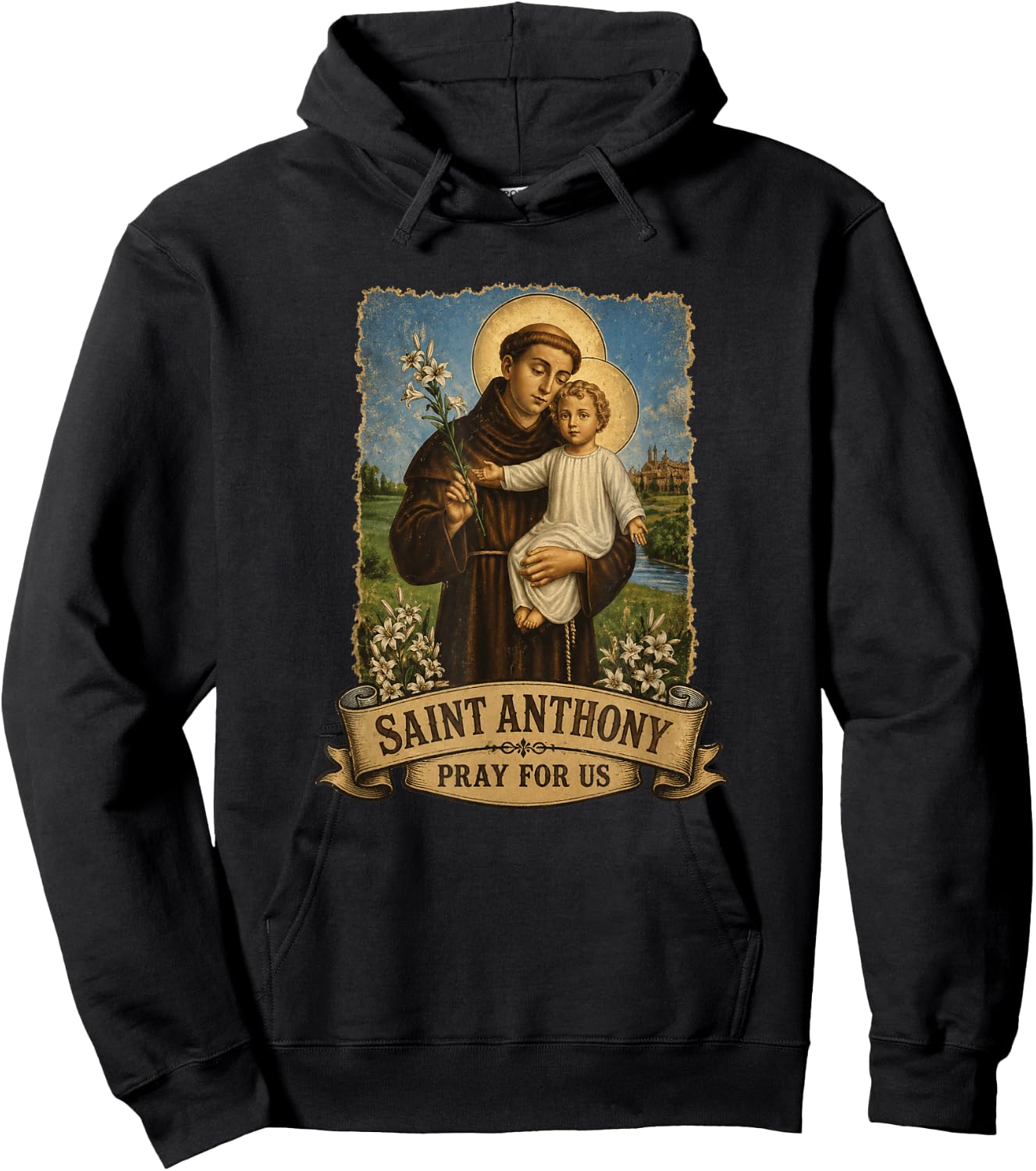 Saint Anthony of Padua Hoodie - Hoodie | Black