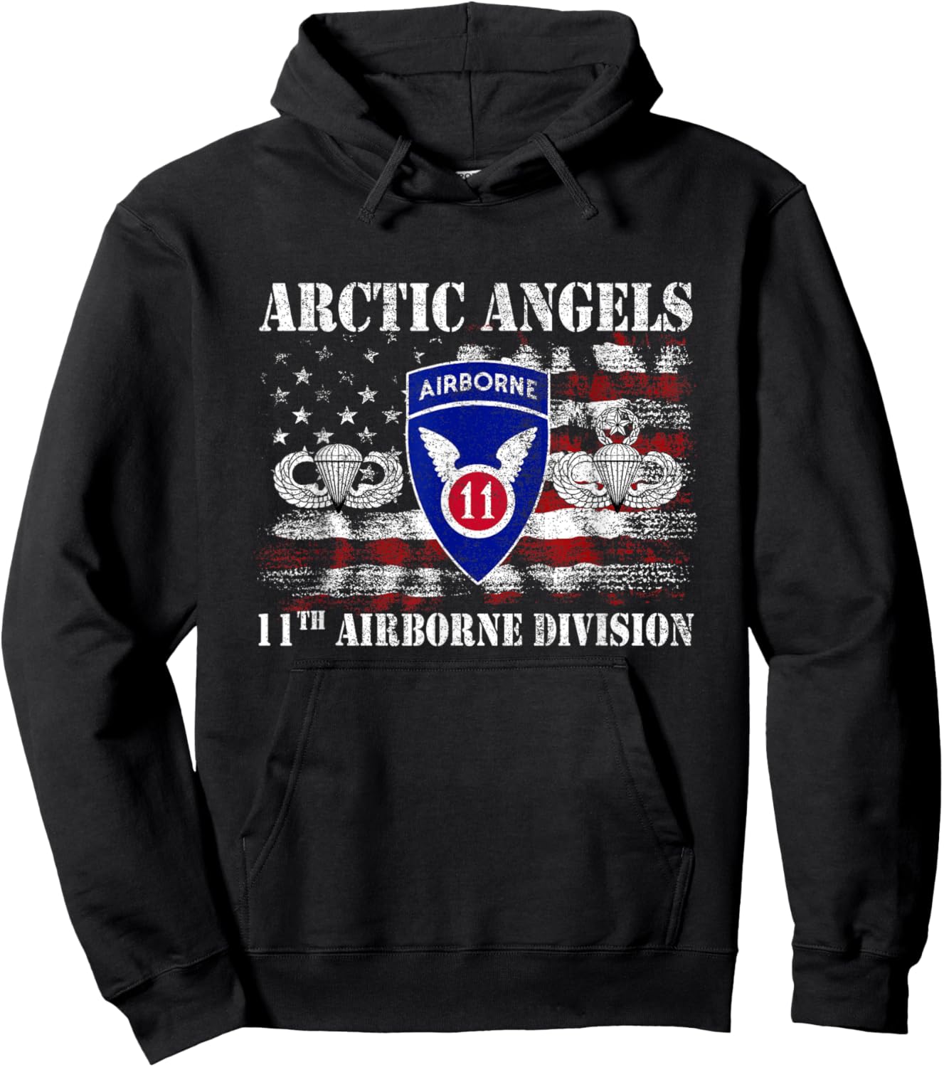 11th Airborne Division Arctic Angel Veteran Vintage Hoodie - Hoodie | Black