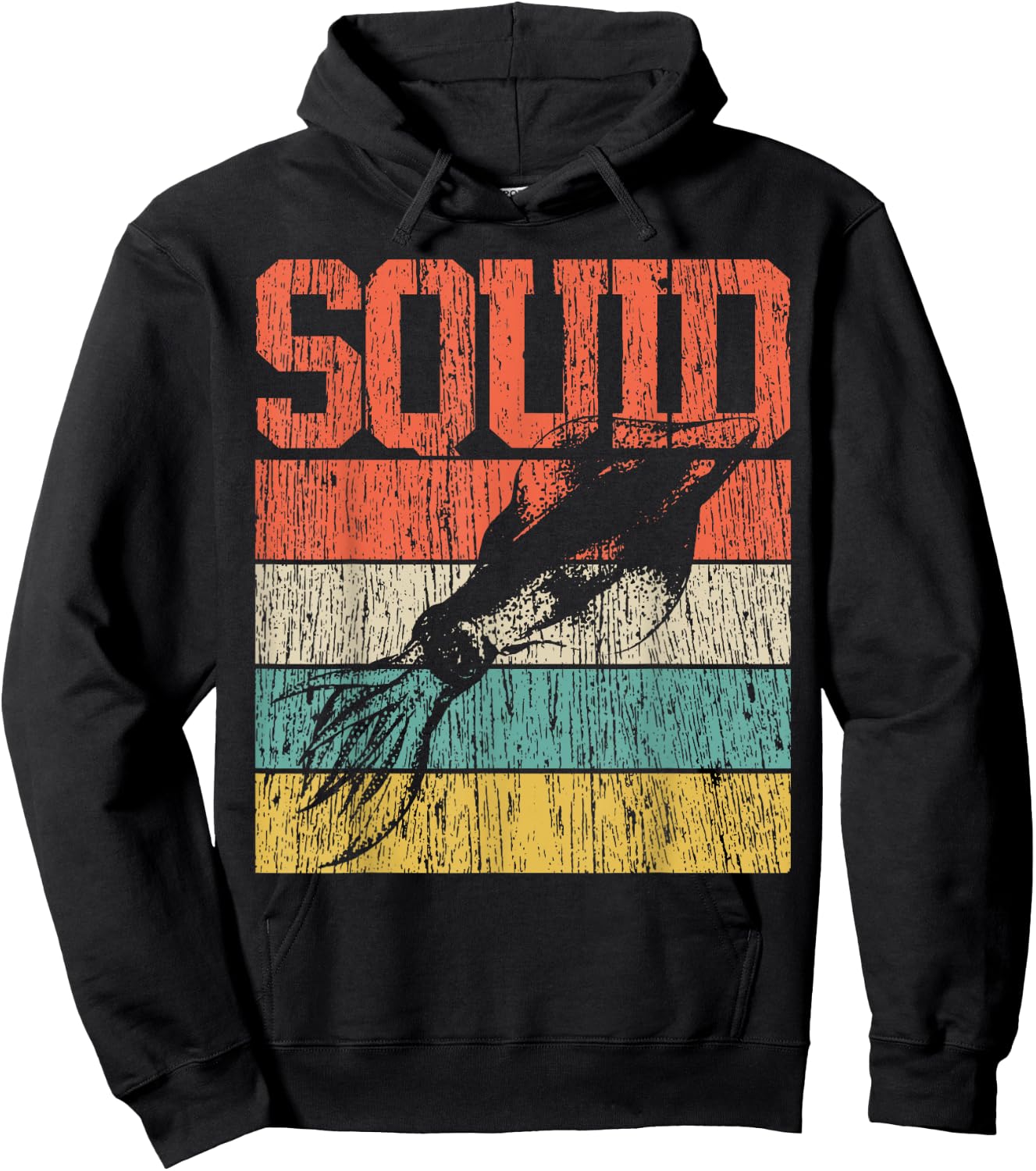 Squid Retro Vintage Marine Biologist Hoodie - Hoodie | Black