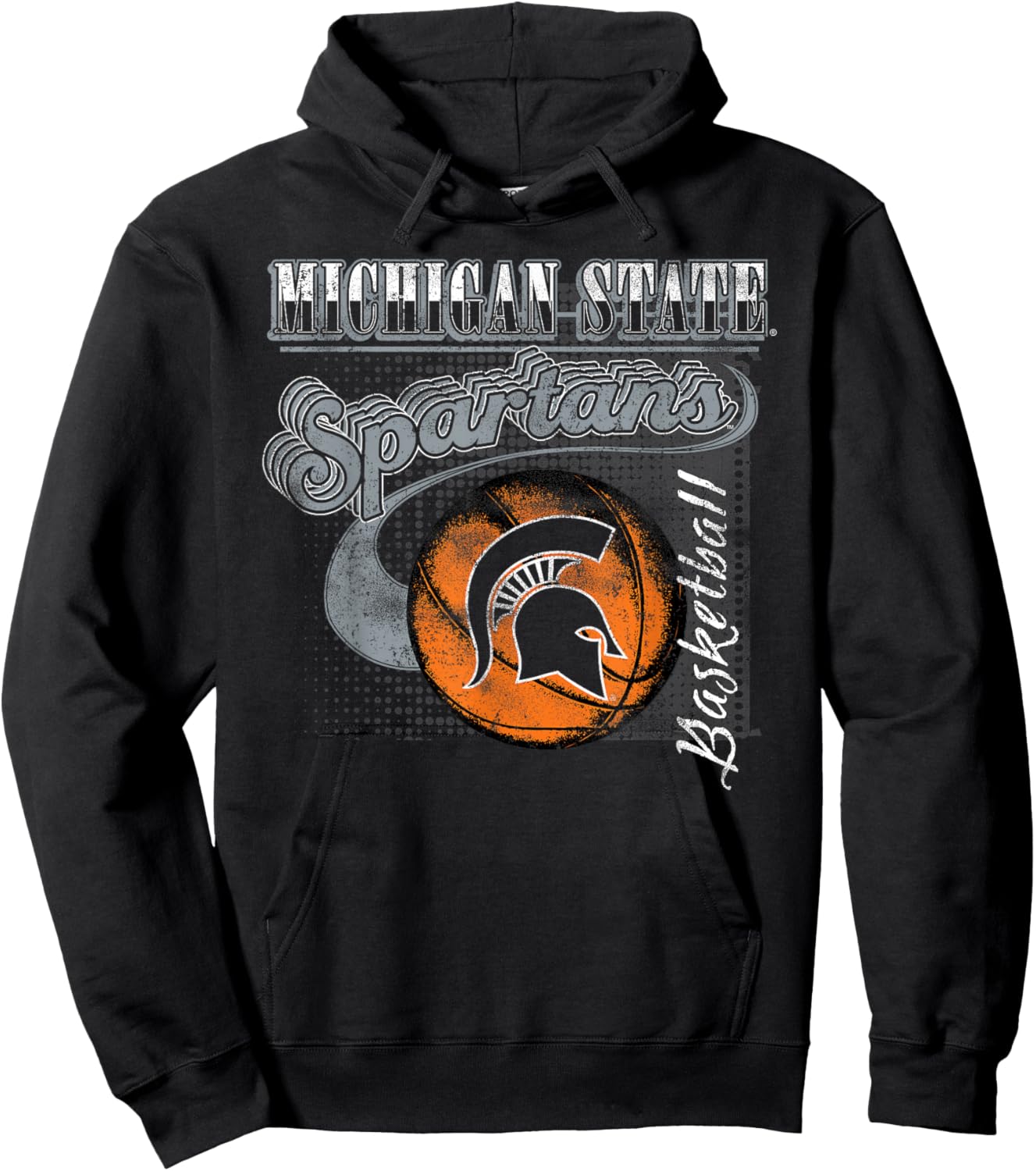 Michigan State Spartans Basketball Retro Green Hoodie - Hoodie | Black