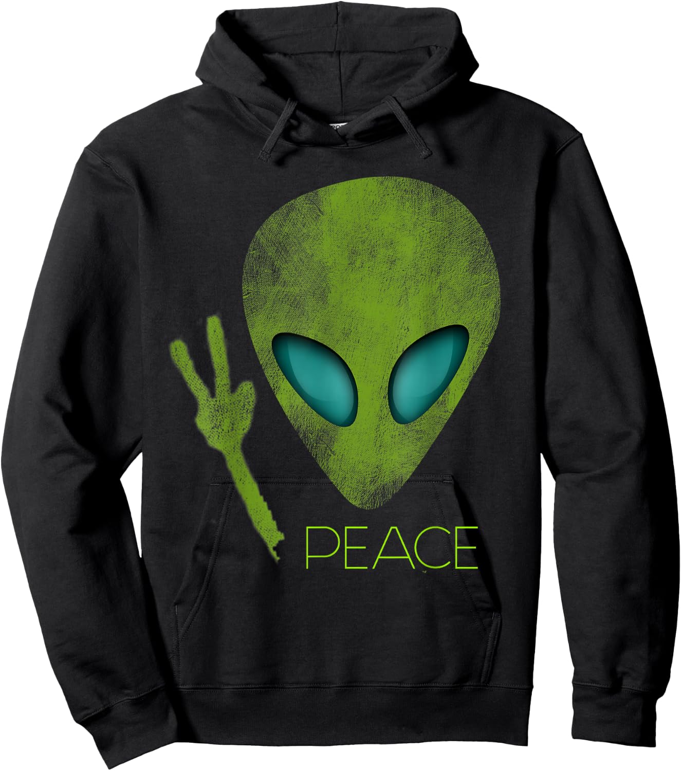 Alien Peace Cool Funny Cute UFO Lover Birthday Gift Small Hoodie - Hoodie | Black