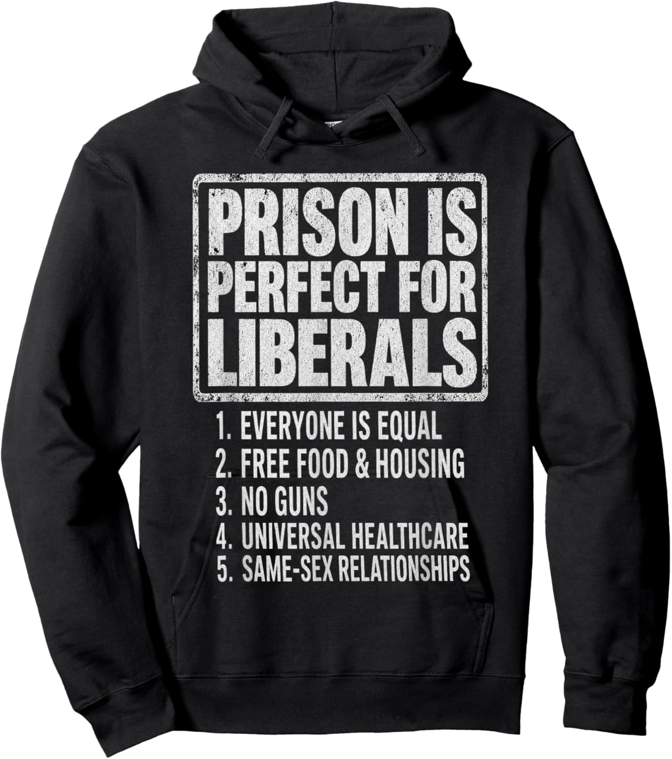 Vintage Prison is Perfect for Liberals Anti Liberal Quote Hoodie - Hoodie | Black