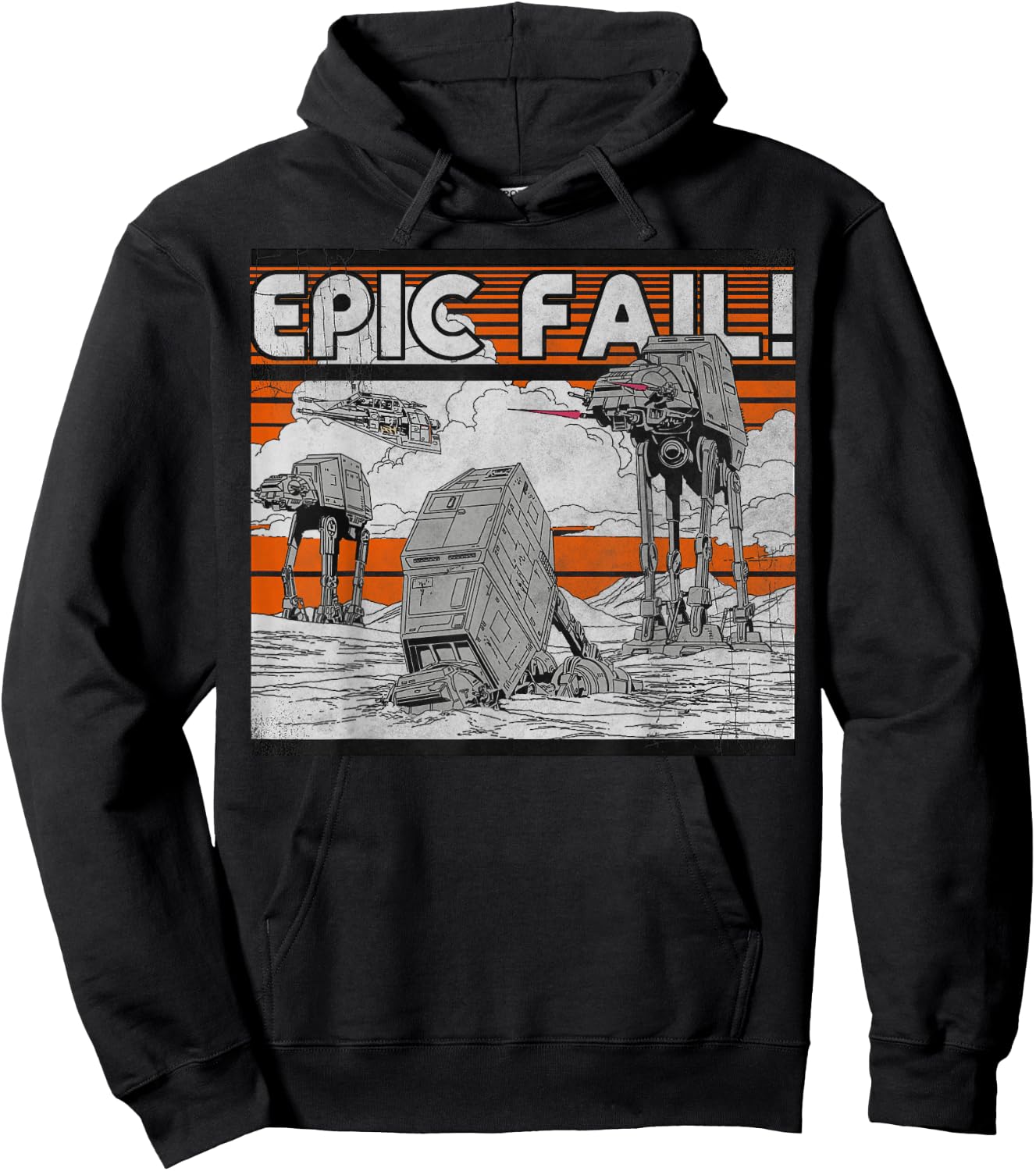 Star Wars AT-AT Walker Epic Fail Meme Graphic Hoodie - Hoodie | Black