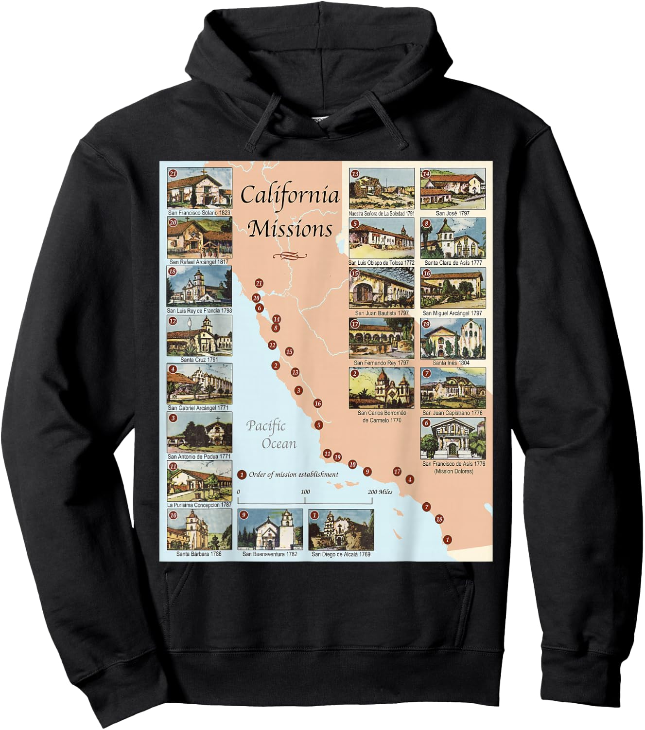 California Missions Hoodie - Hoodie | Black