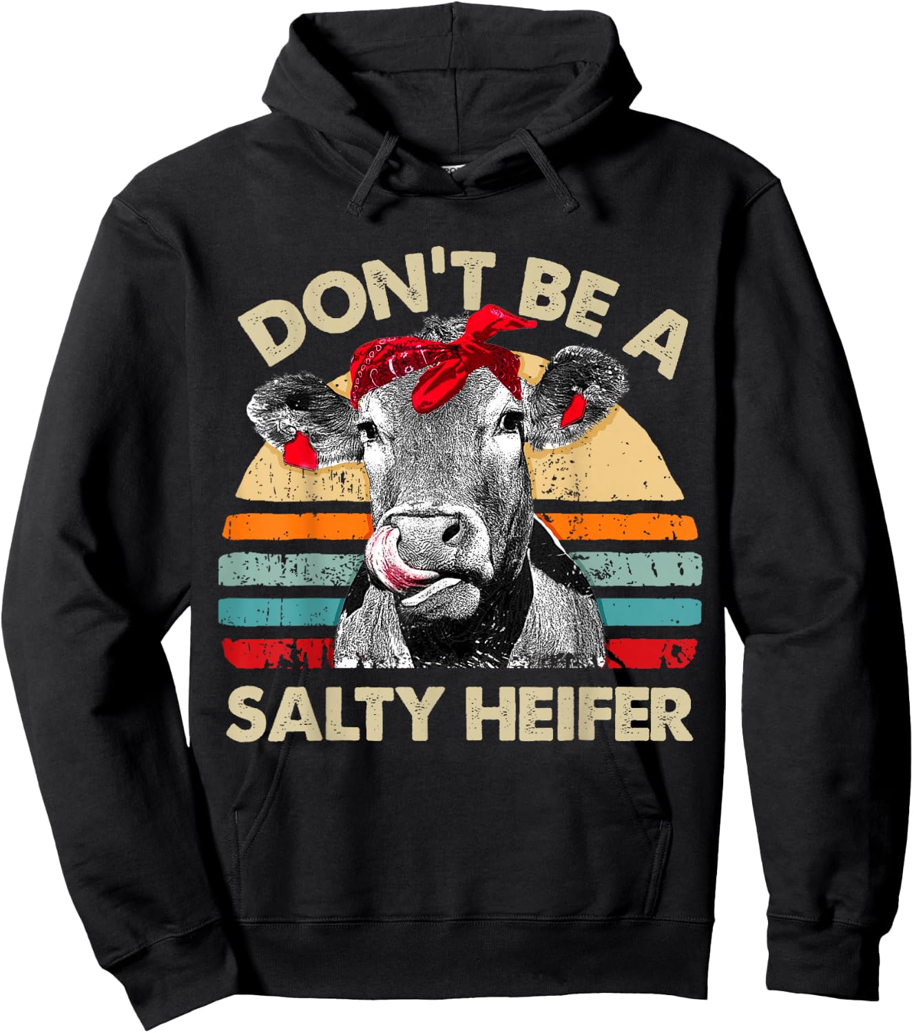 Don't Be A Salty Heifer t shirt cows lover gift vintage farm Hoodie - Hoodie | Black