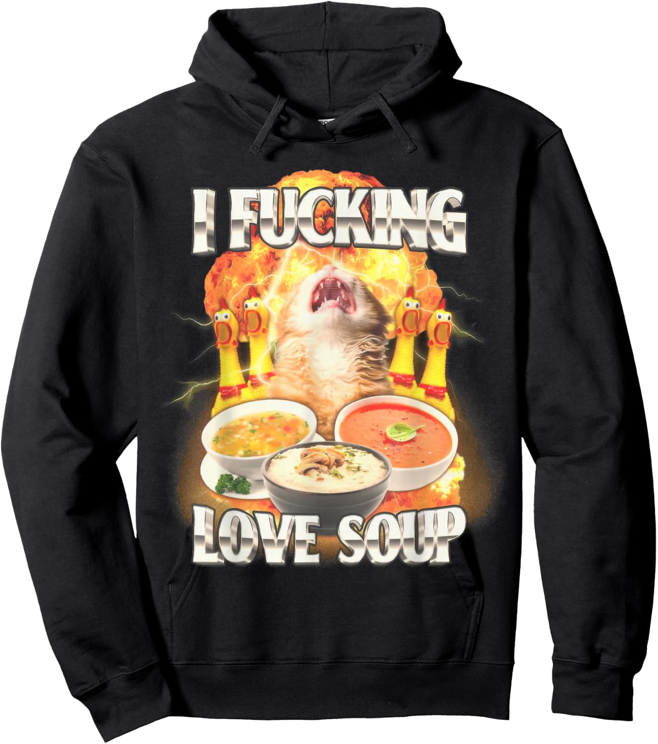 I Fucking Love Soup Hoodie - Hoodie | Black