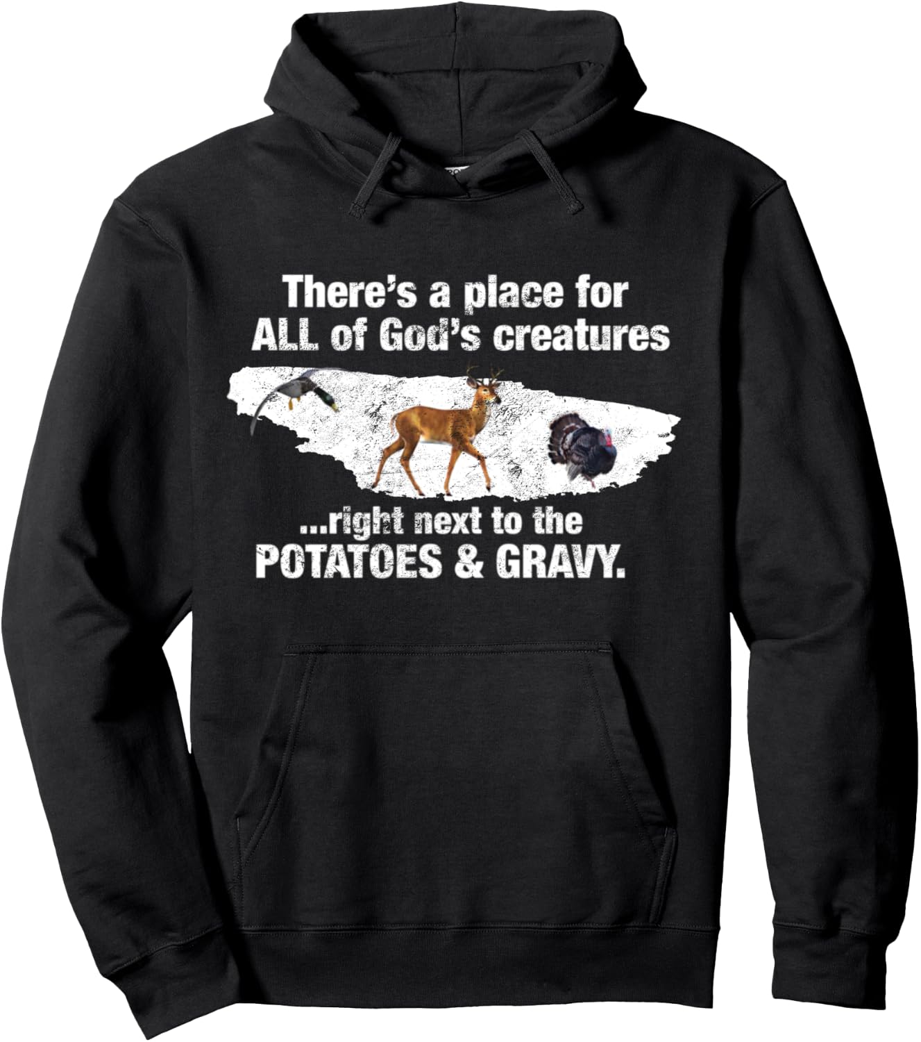 A Place For All God's Creatures Funny Tasty Animals Shirt Hoodie - Hoodie | Black