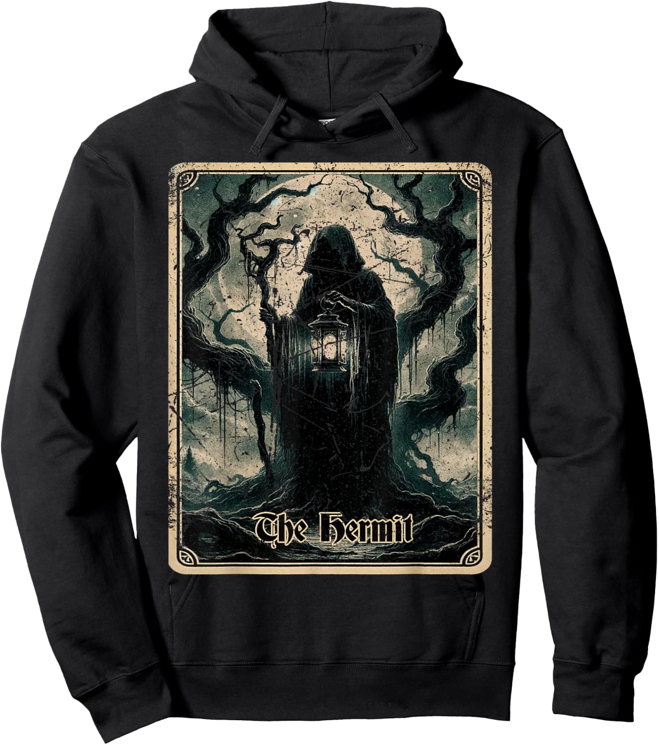The Hermit Tarot Card Emo Clothing Goth Hoodie - Hoodie | Black