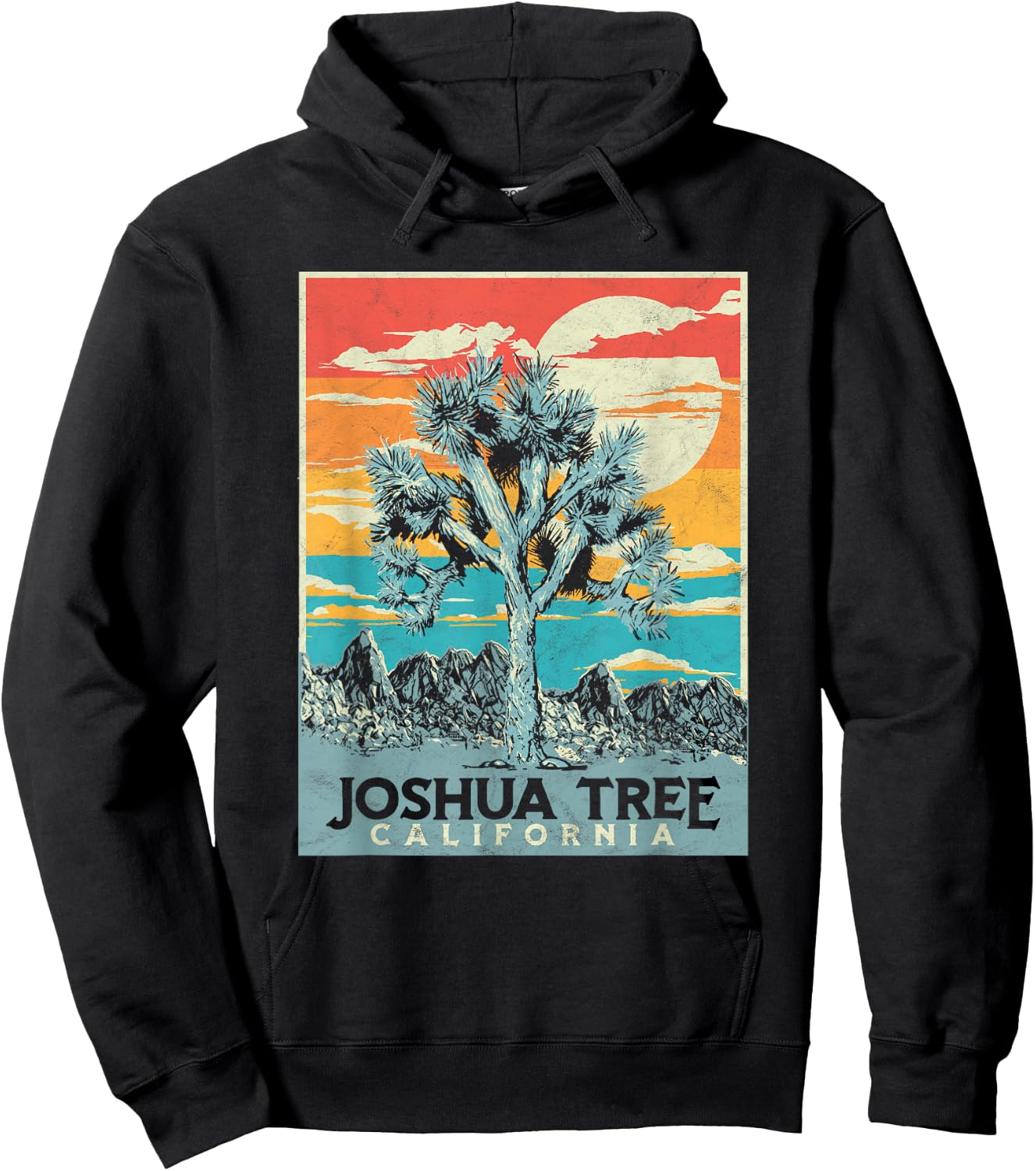 Joshua Tree National Park Vintage Artistic Graphic Design Hoodie - Hoodie | Black