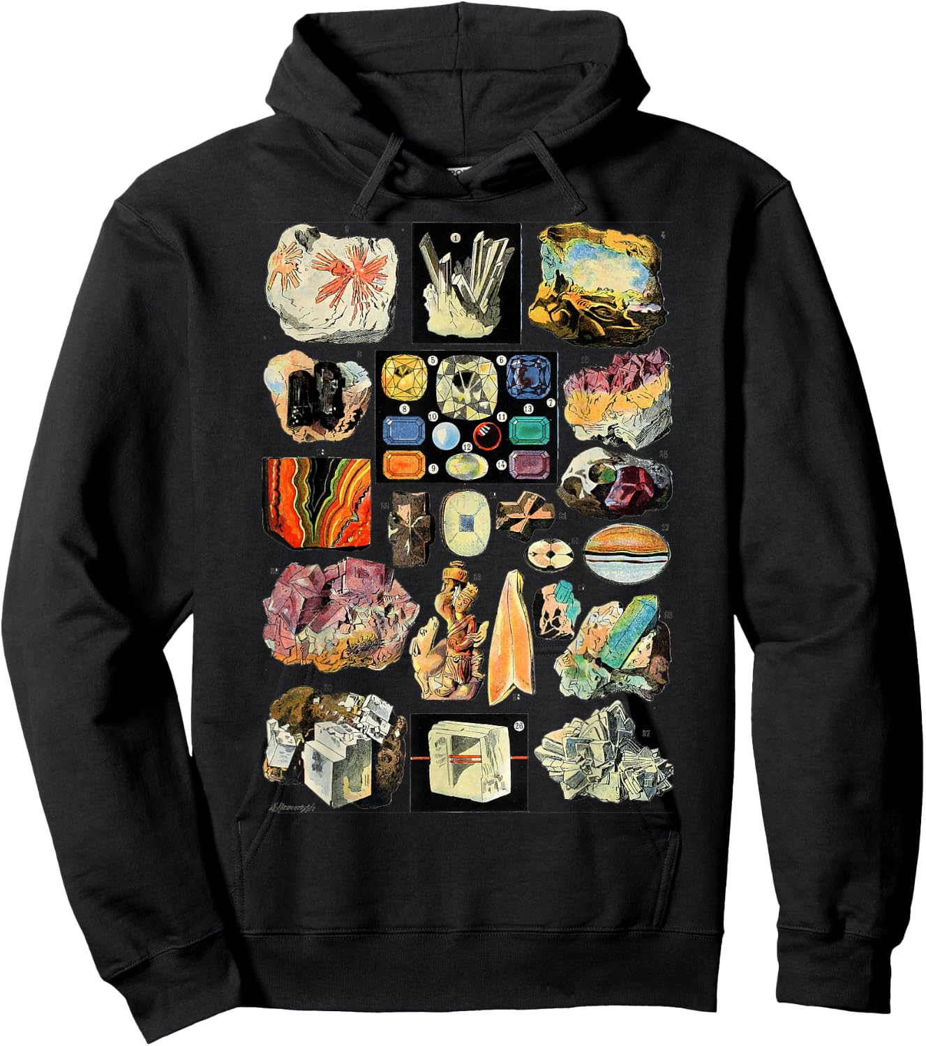 Minerals Gemstones and Crystals Rock Collecting Geology Hoodie - Hoodie | Black