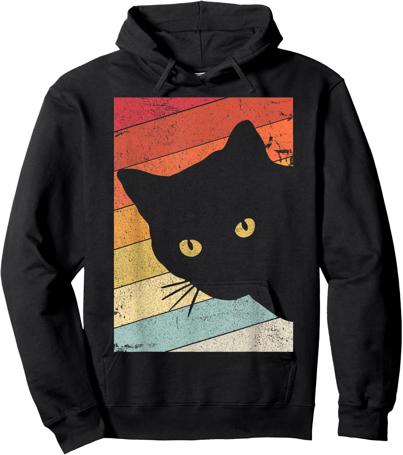 Cat Shirt. Retro Style Women Girls Kids Hoodie - Hoodie | Black