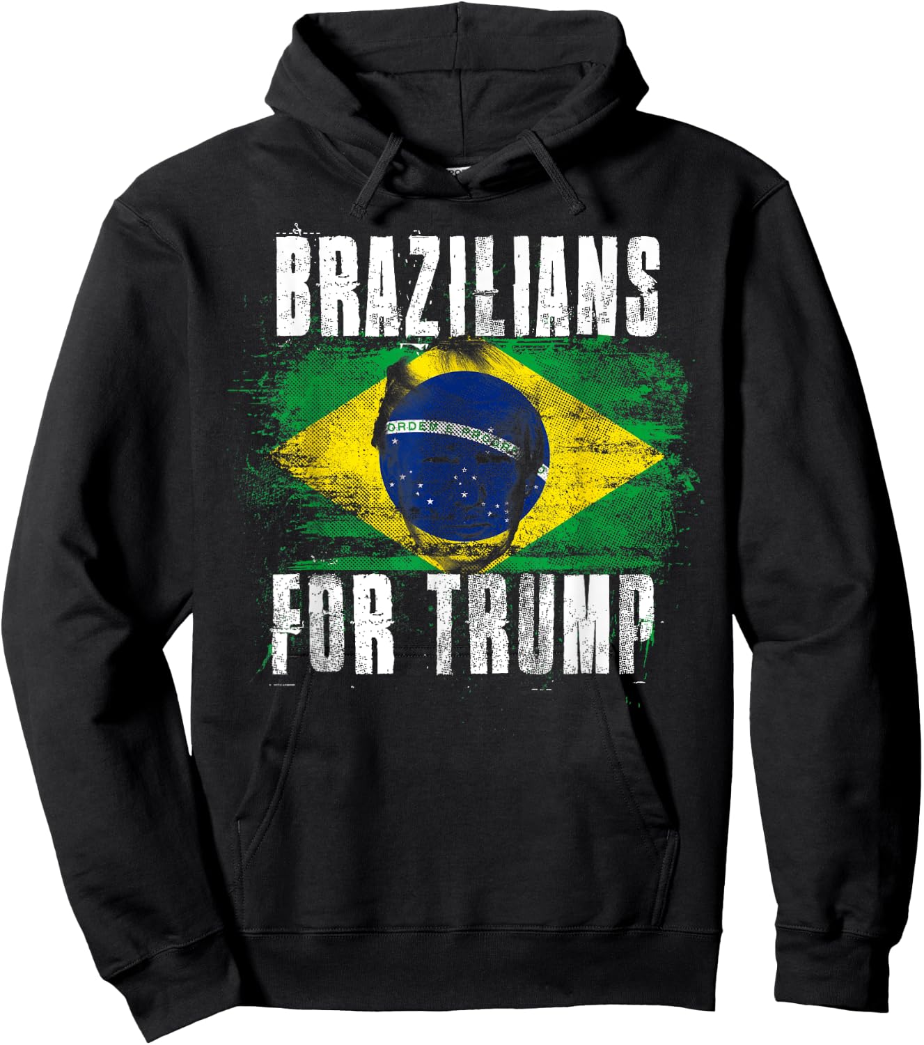 Brazilians For Trump - American and Brazil Patriotic Women Kids Men Hoodie - Hoodie | Black