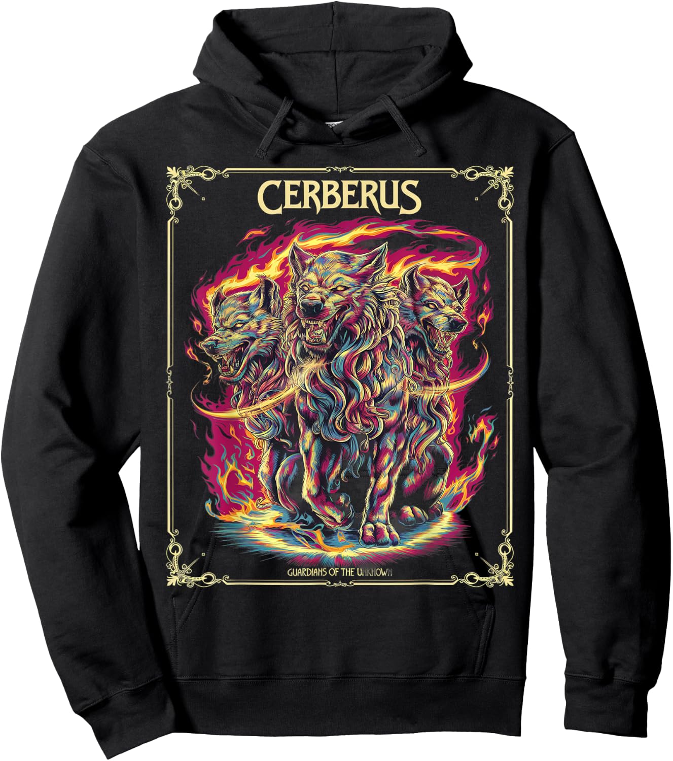 3 Headed Dog Pop Art Design Cerberus Hoodie - Hoodie | Black