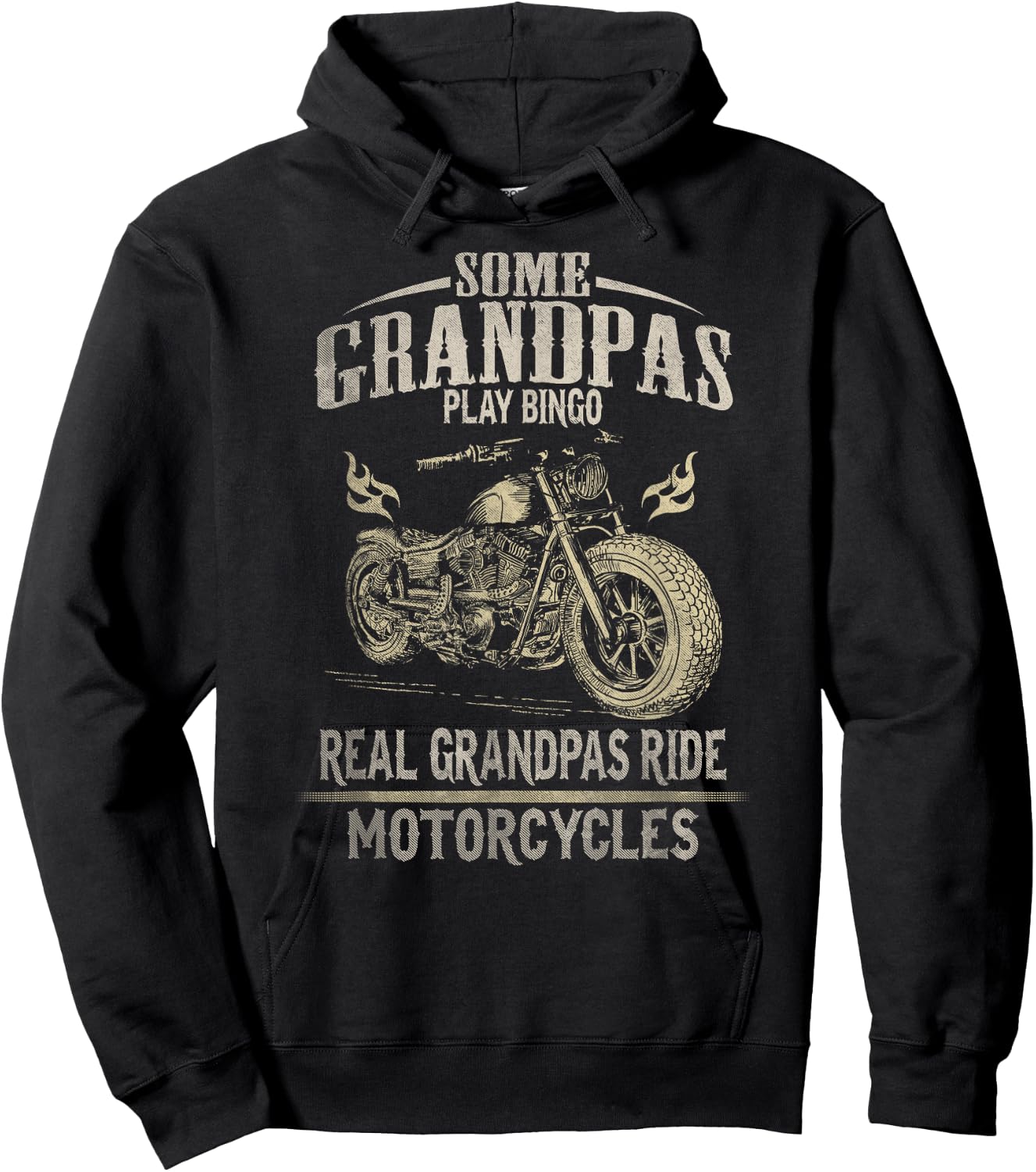 Real Grandpas Ride Motorcycle Biker Grandpa Hoodie - Hoodie | Black