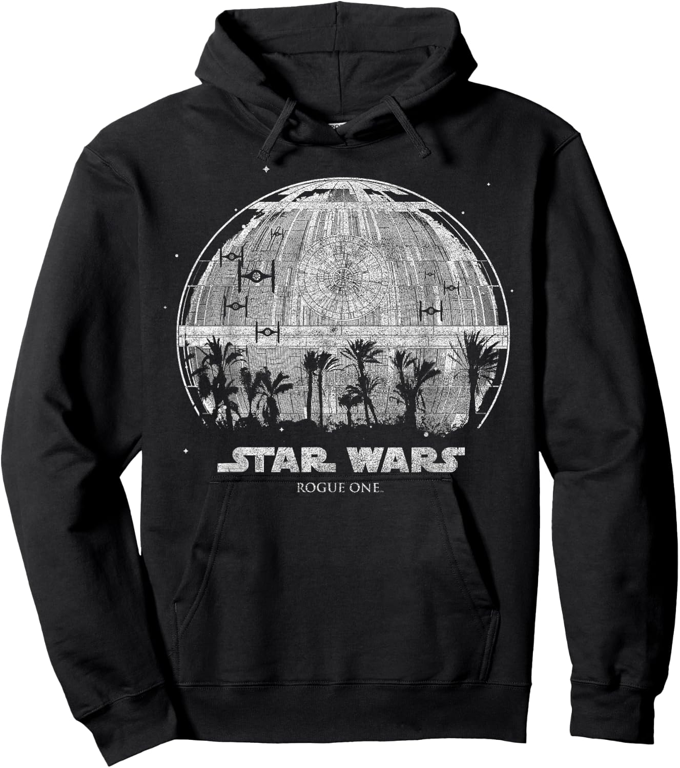 Star Wars Rogue One Palm Tree Death Star Graphic Hoodie - Hoodie | Black