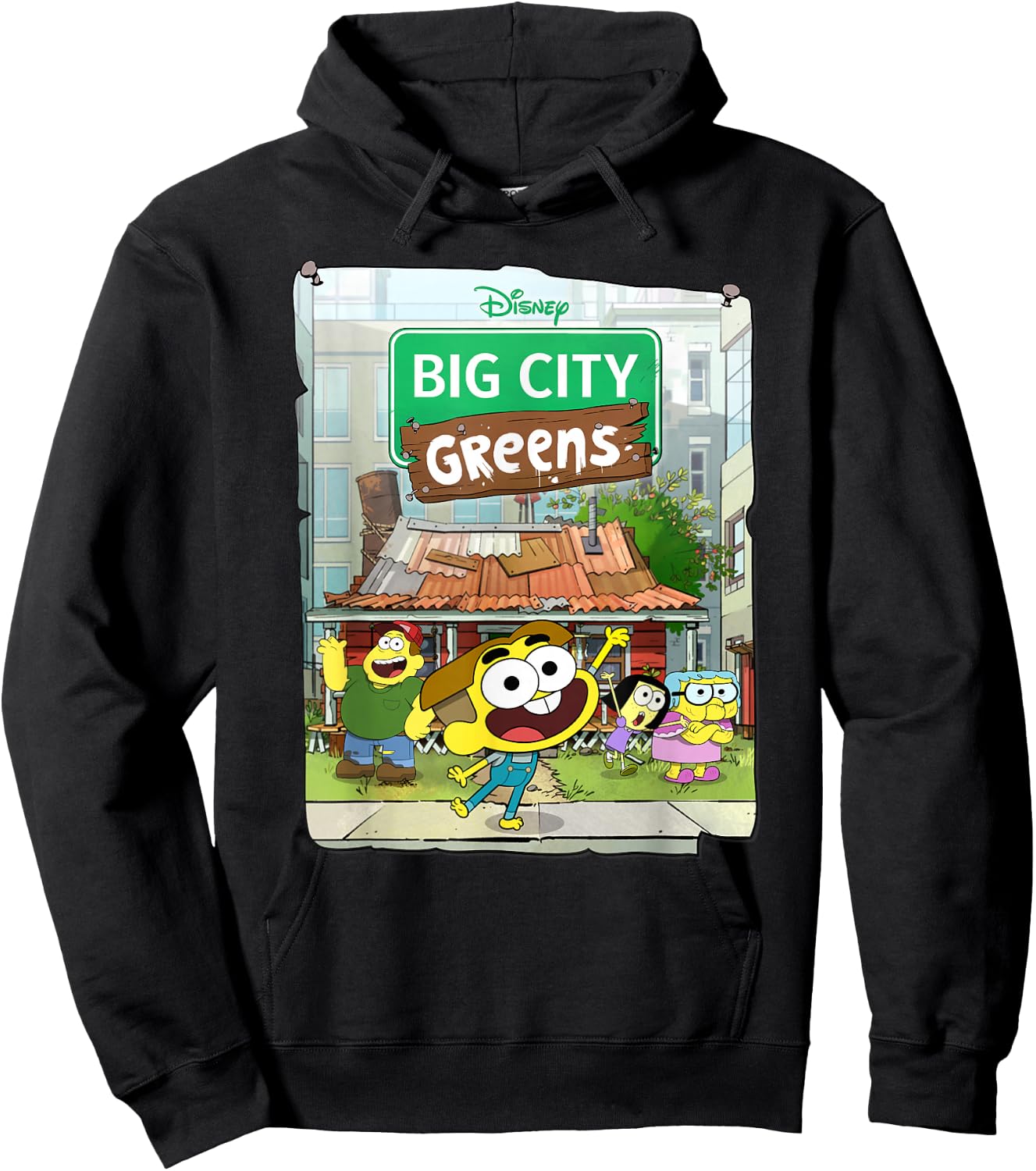 Disney Big City Greens Poster Cricket and Family Hoodie - Hoodie | Black