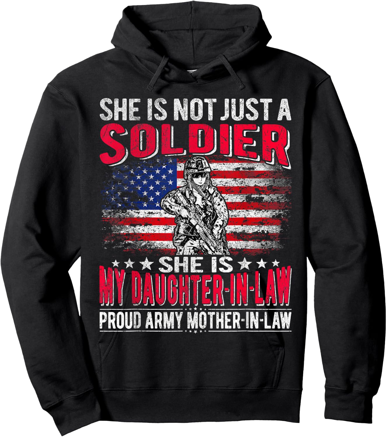 My Daughter-In-Law Is A Soldier Proud Army Mother-In-Law Hoodie - Hoodie | Black