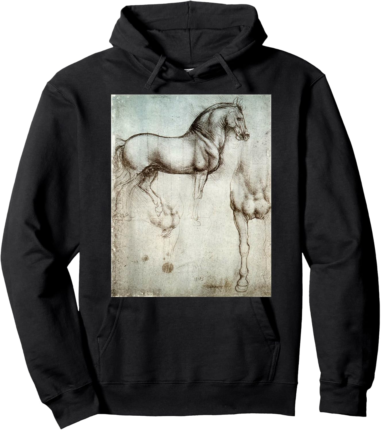 Leonardo Da Vinci Horse Study Sketch Hoodie - Hoodie | Black
