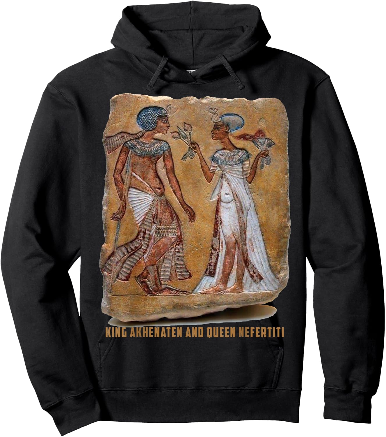 King Akhenaten and Queen Nefertiti Old Egyptian gift Hoodie - Hoodie | Black