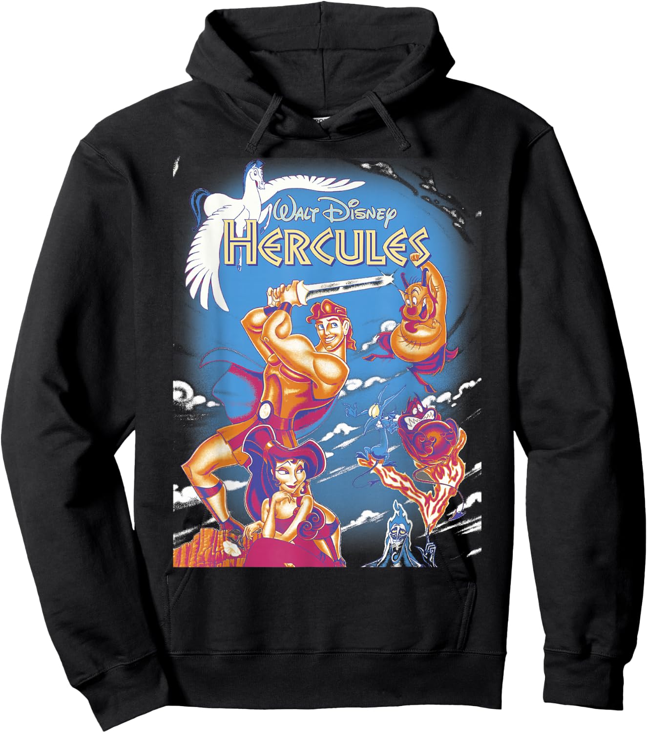 Disney Hercules Main Cast Movie Cover Graphic Hoodie - Hoodie | Black