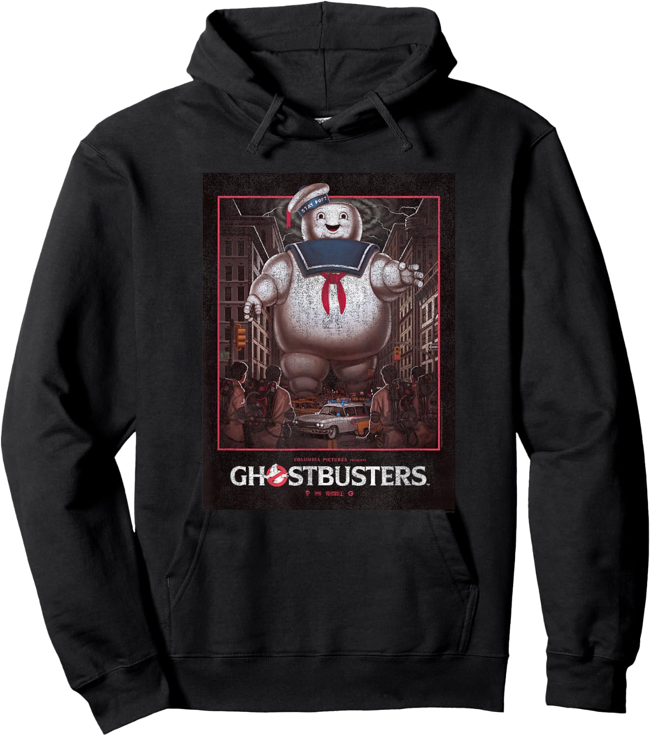 Ghostbusters Stay Puft Vintage Poster Funny Retro Move Hoodie - Hoodie | Black