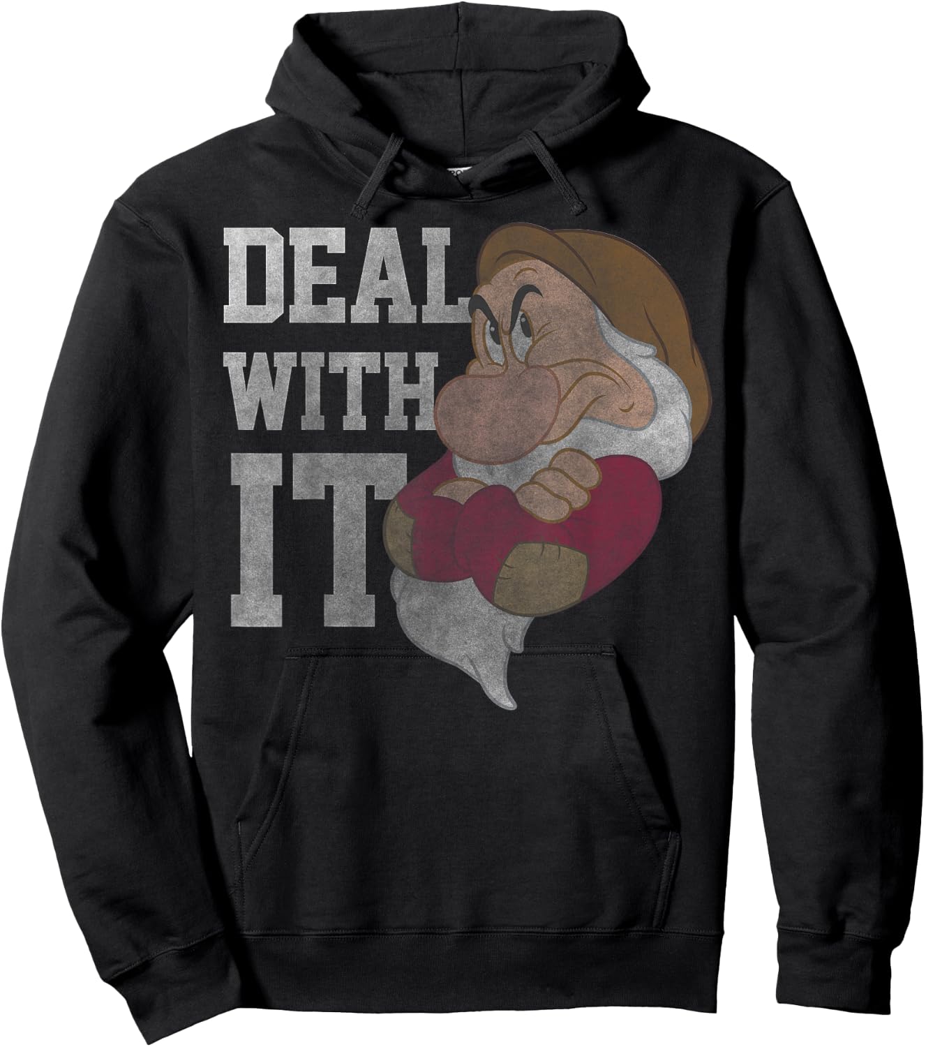 Disney Snow White Grumpy Deal With It Portrait Hoodie - Hoodie | Black