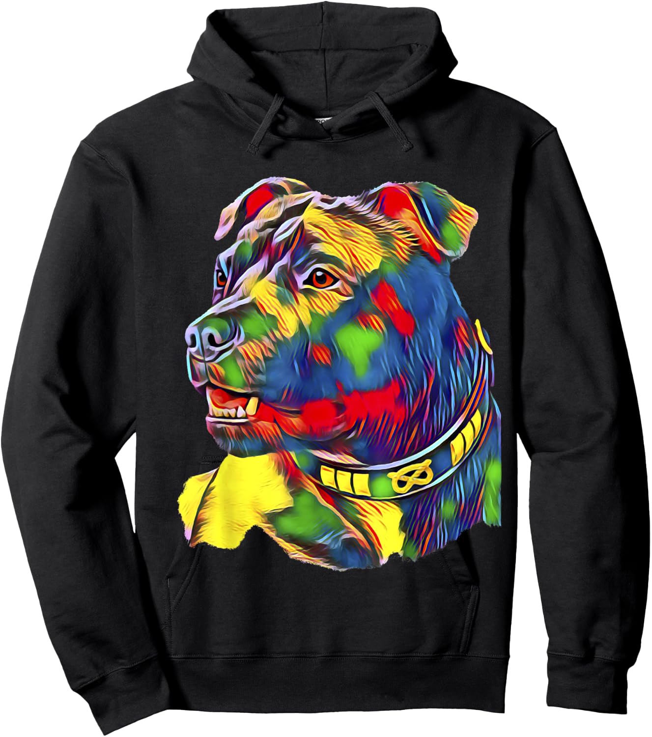 Watercolor Art Colorful American Staffordshire Bull Terrier Hoodie - Hoodie | Black