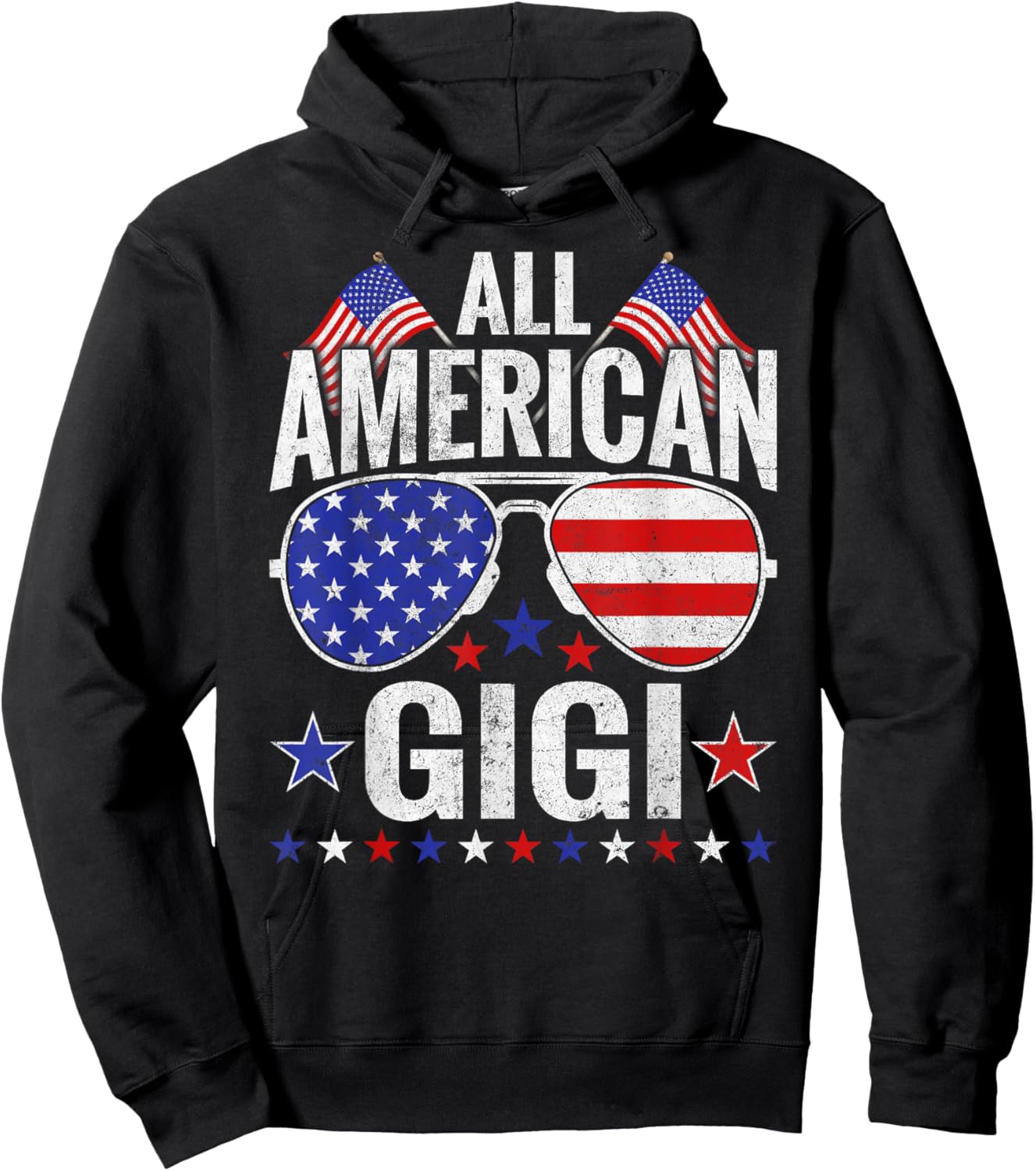 All American Gigi Sunglasses Family Patriotic 4th of July Hoodie - Hoodie | Black