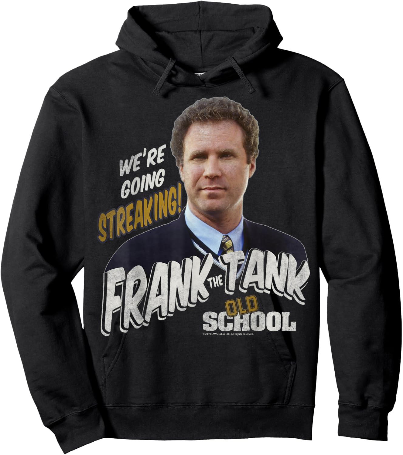 Old School Frank The Tank We're Going Streaking Portrait Hoodie - Hoodie | Black