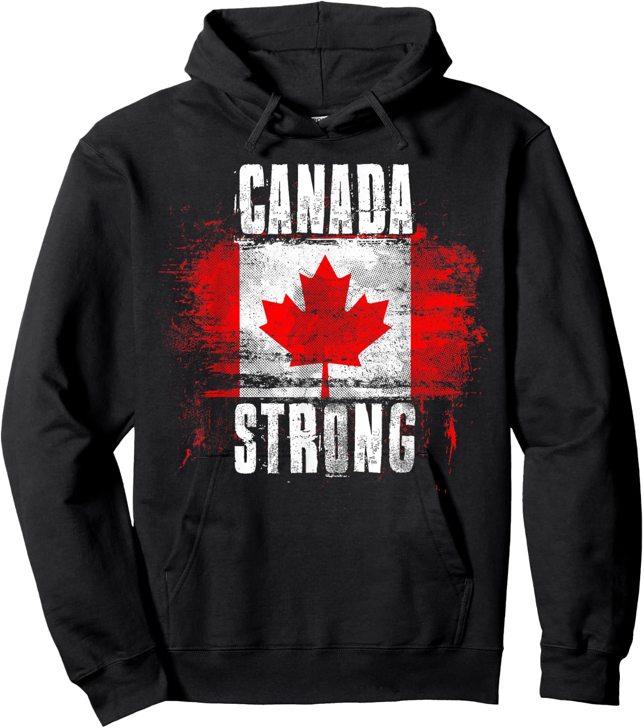 Canada Strong Distressed Flag - Canadian Pride Hoodie - Hoodie | Black