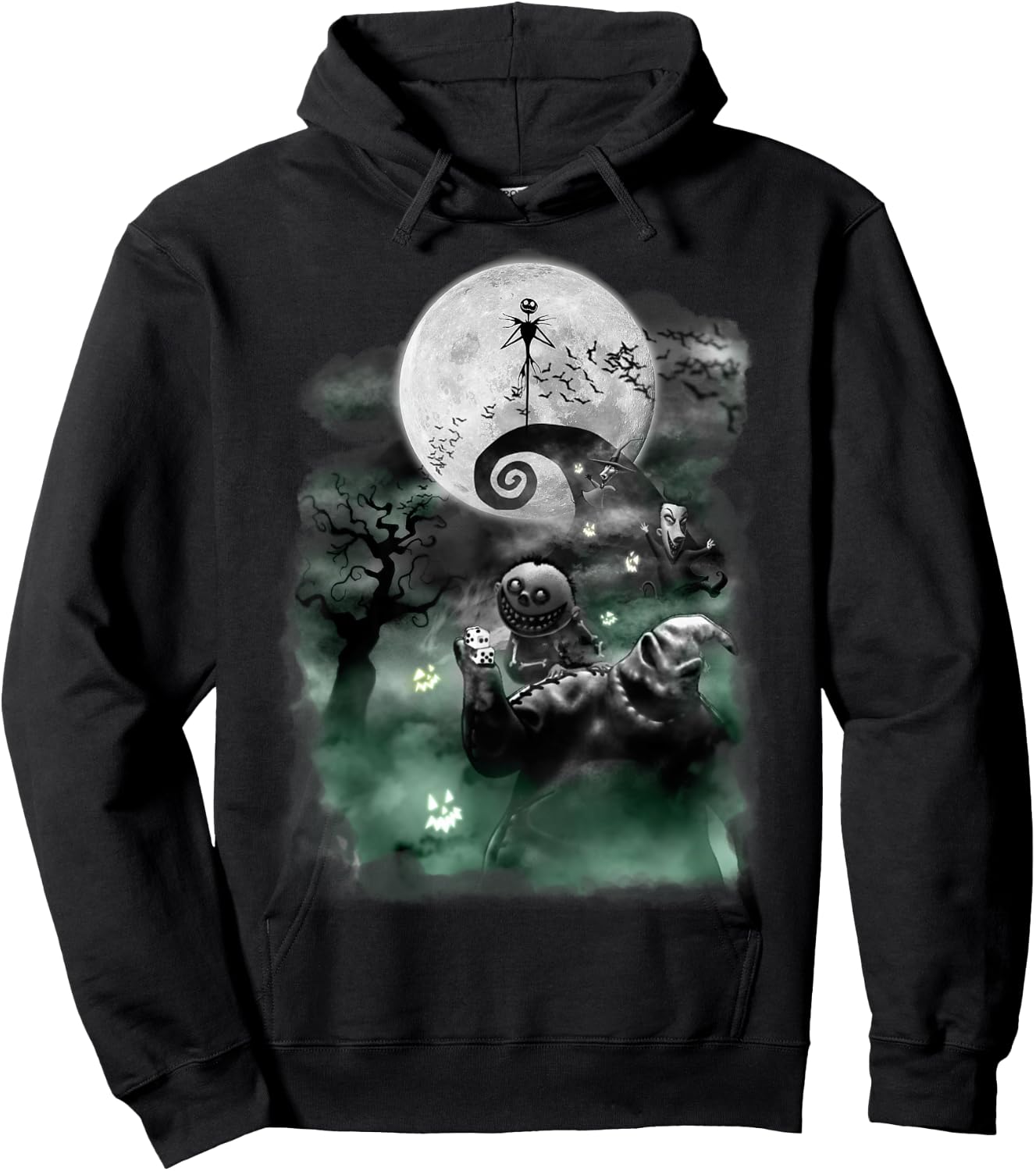 Disney - The Nightmare Before Christmas Haunted Scene Hoodie - Hoodie | Black