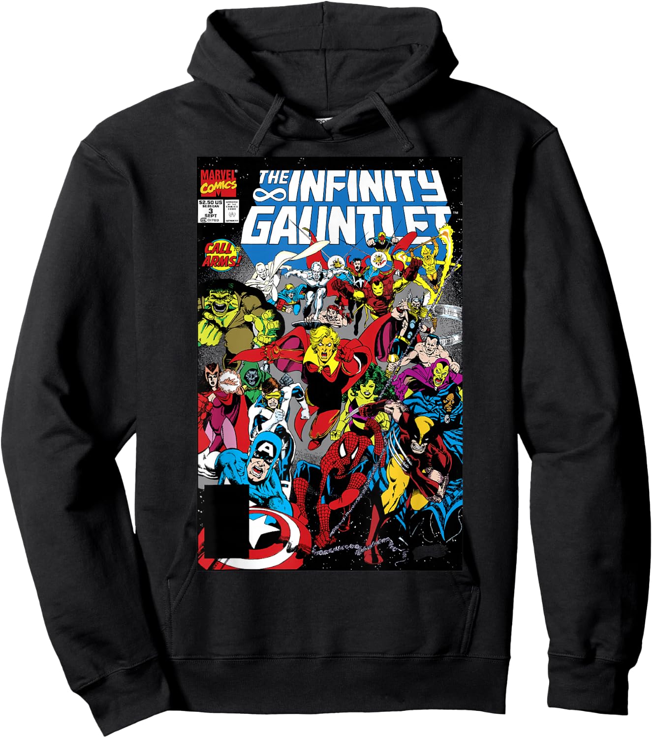Marvel Exclusive Vintage Infinity Gauntlet Comic Cover Hoodie - Hoodie | Black