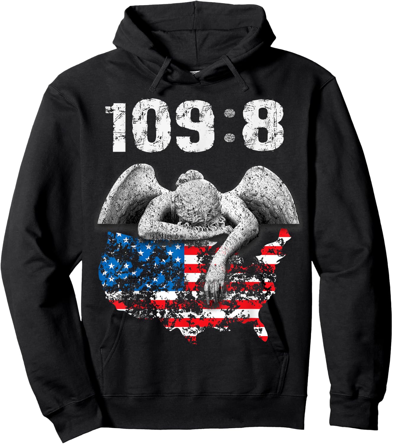 Psalm 109:8 KJV Bible Verse Shirt NIV with Angel and USA Hoodie - Hoodie | Black