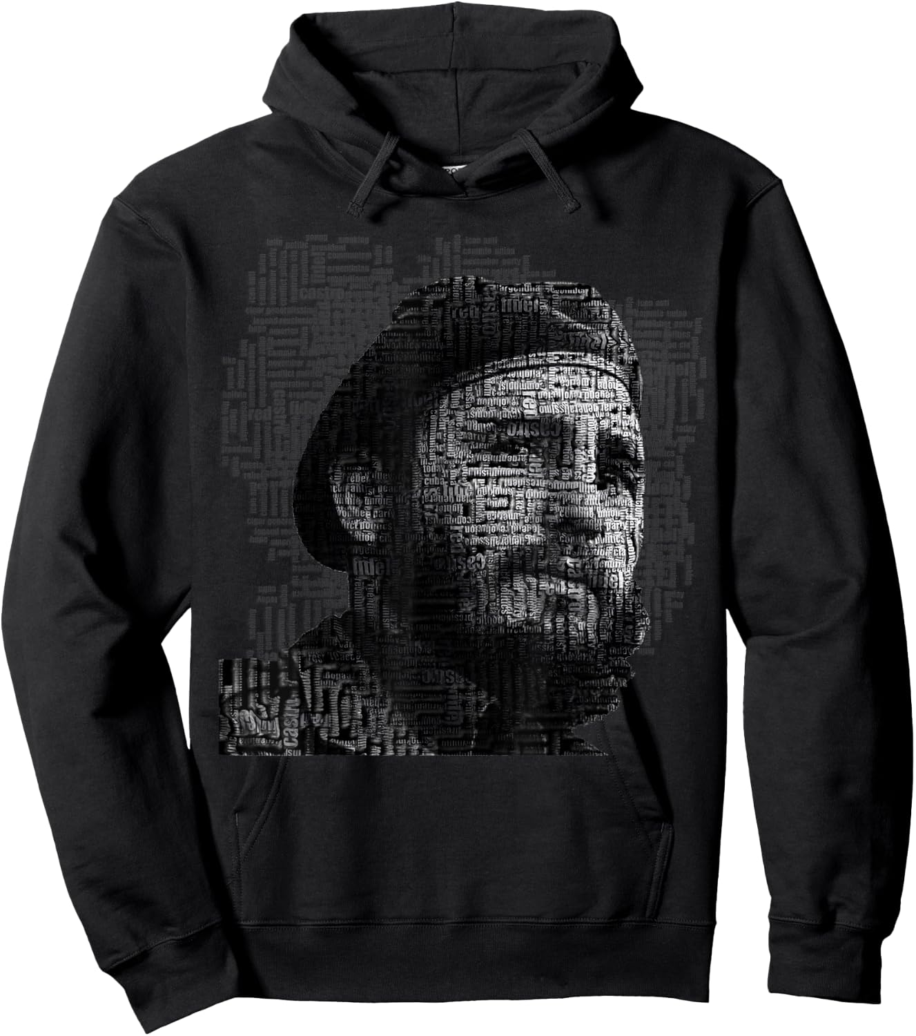 Distractful Fidel Castro - Black, , Adult, Modern, Cuban Revolutionary, Short Sleeve, , Casual, People, Size: Small Hoodie - Hoodie | Black