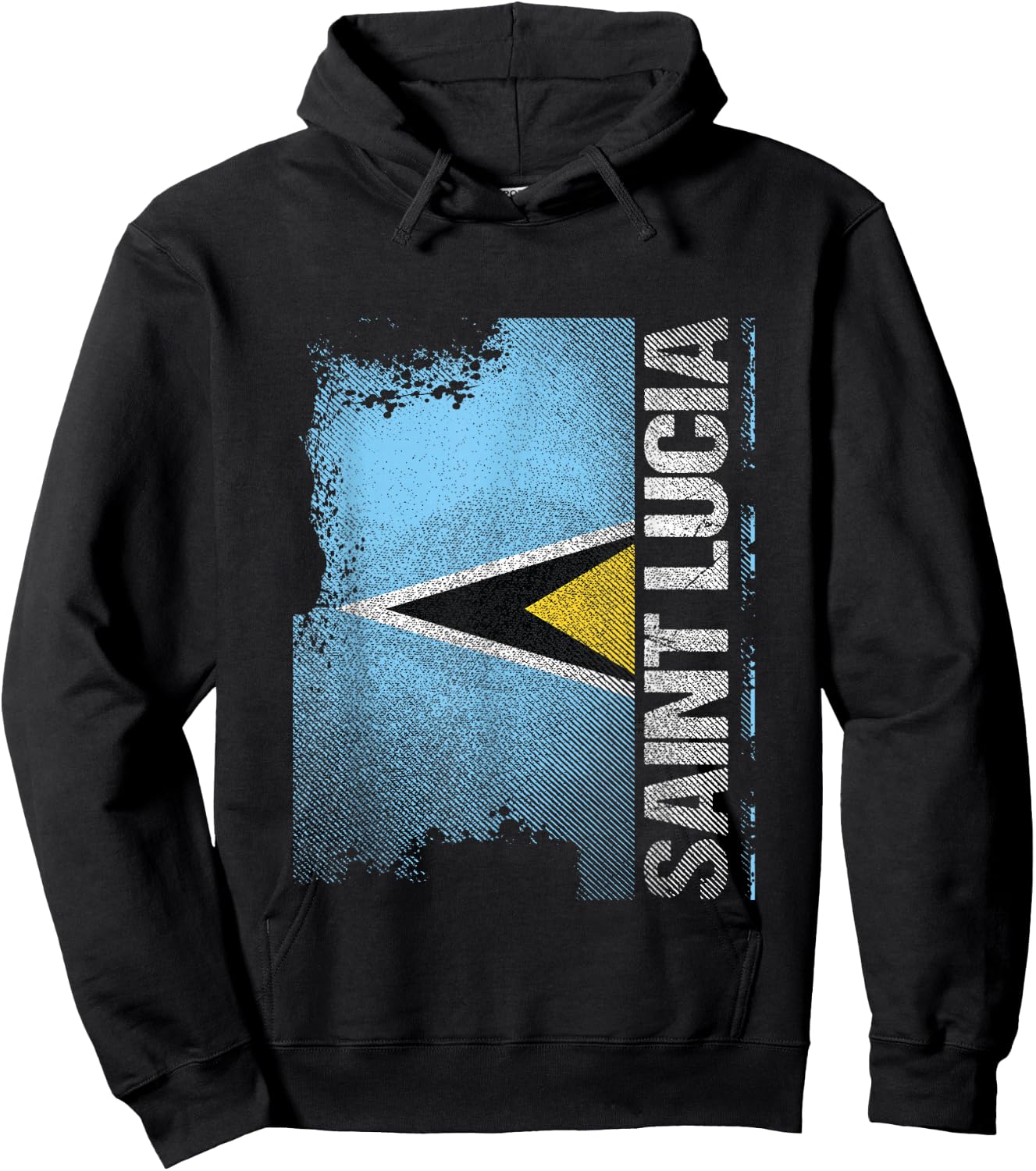 St Lucia Flag Hoodie - Hoodie | Black