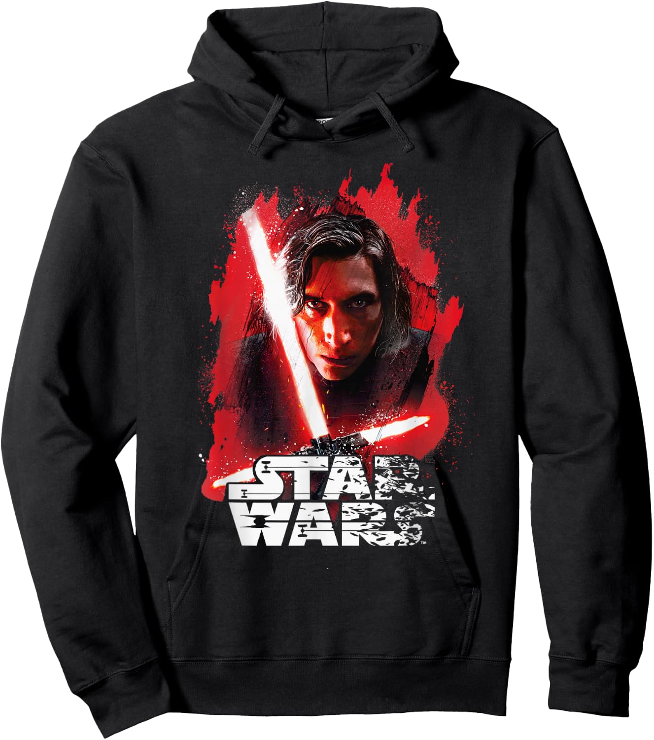 Star Wars Last Jedi Kylo Ren Paint Portrait Graphic Hoodie - Hoodie | Black