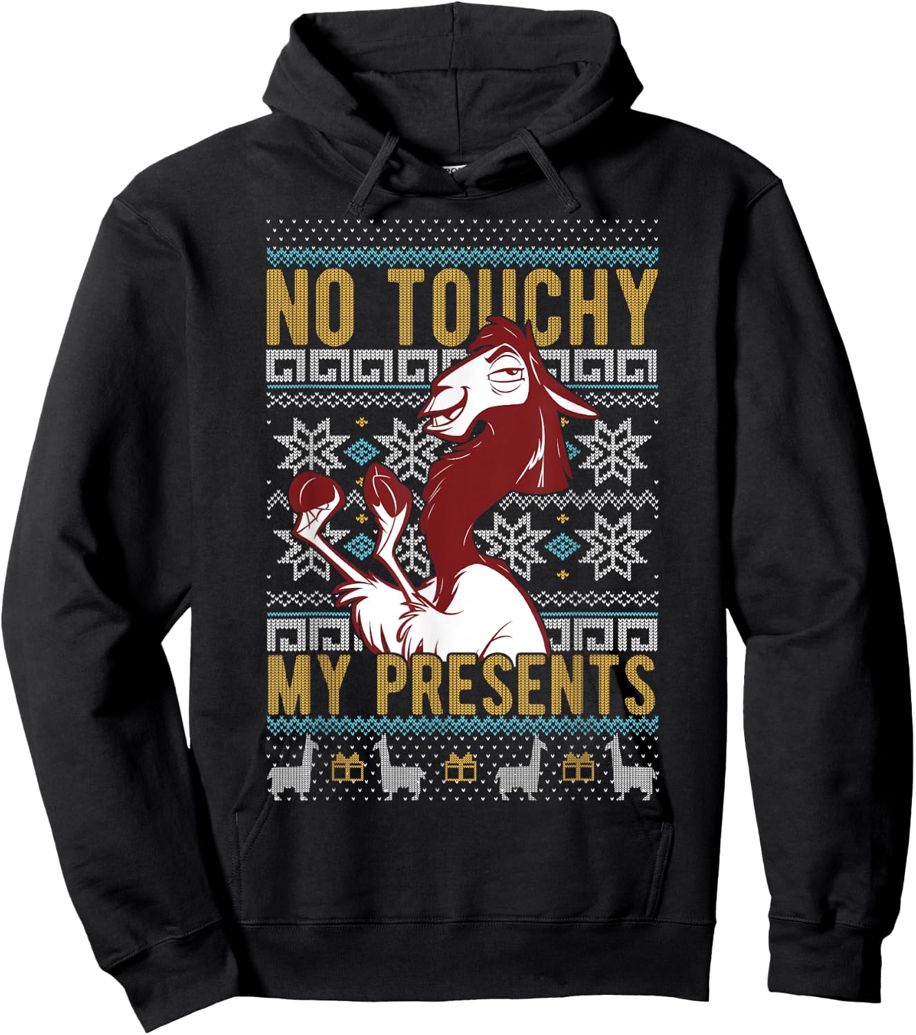 Disney Emperor's New Groove Kuzco No Touchy Ugly Christmas Hoodie - Hoodie | Black