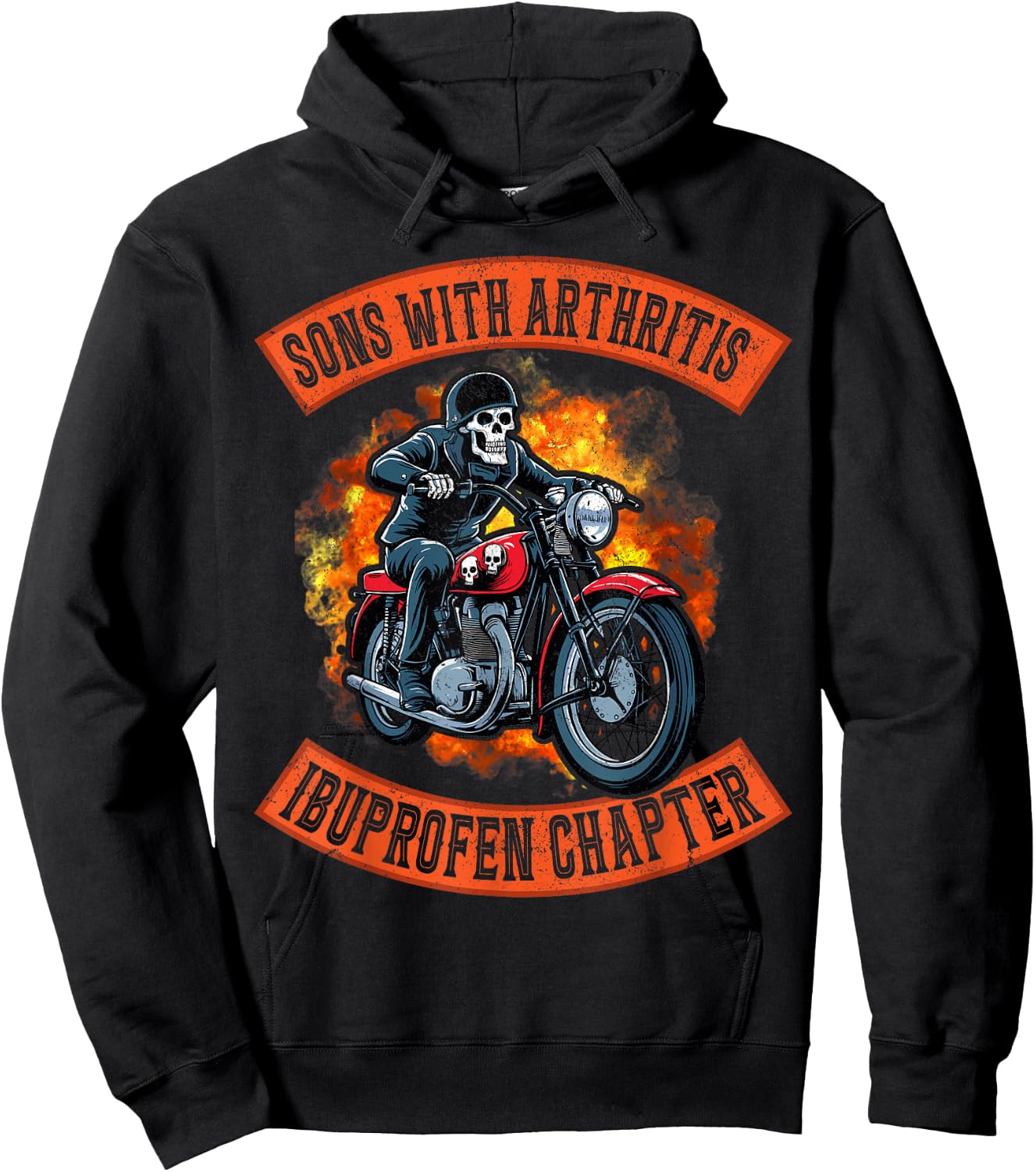 Motorcycle skeleton sons with arthritis ibuprofen chapter Hoodie - Hoodie | Black