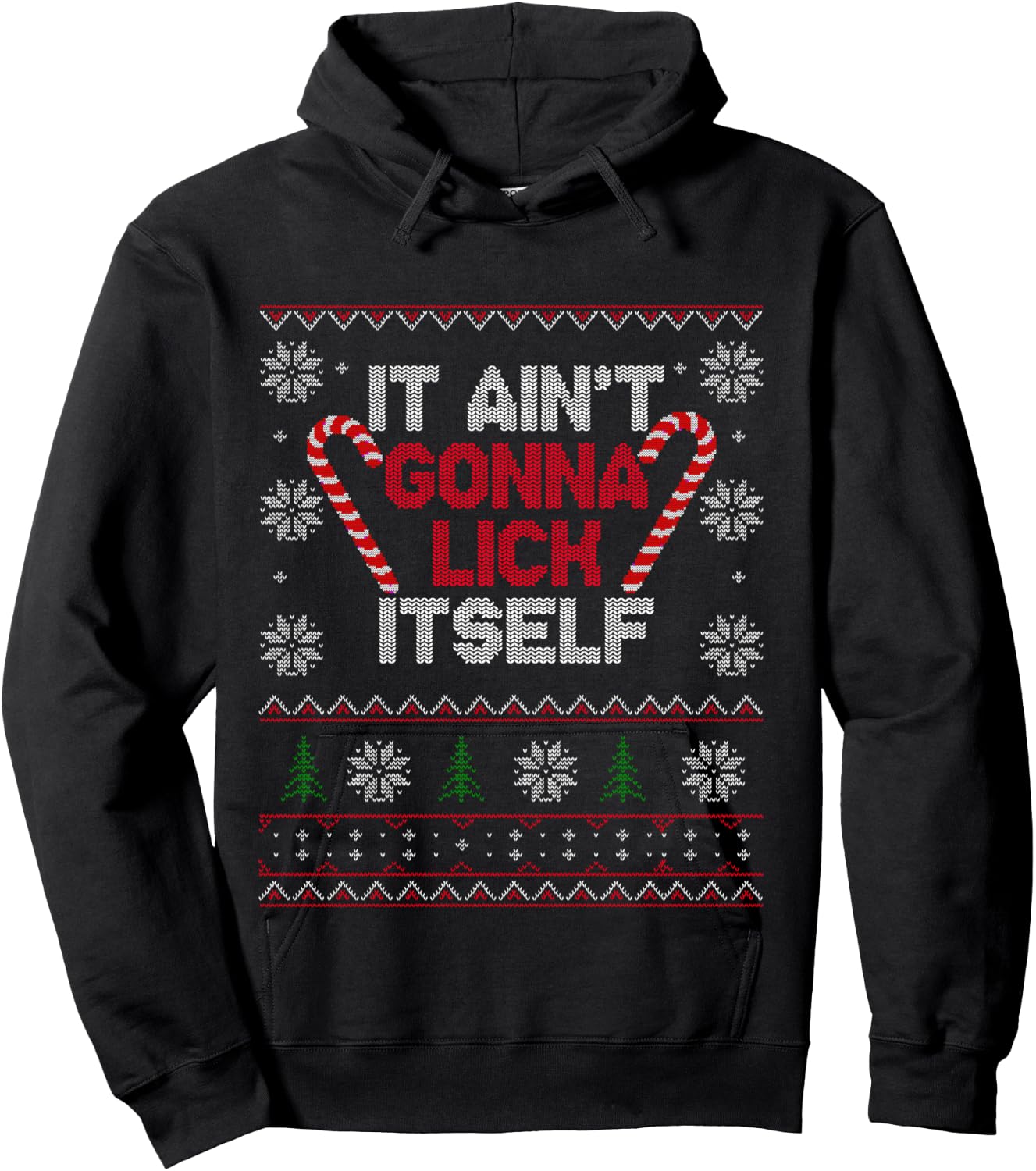 It ain't gonna lick itself T shirt Funny Christmas Hoodie - Hoodie | Black