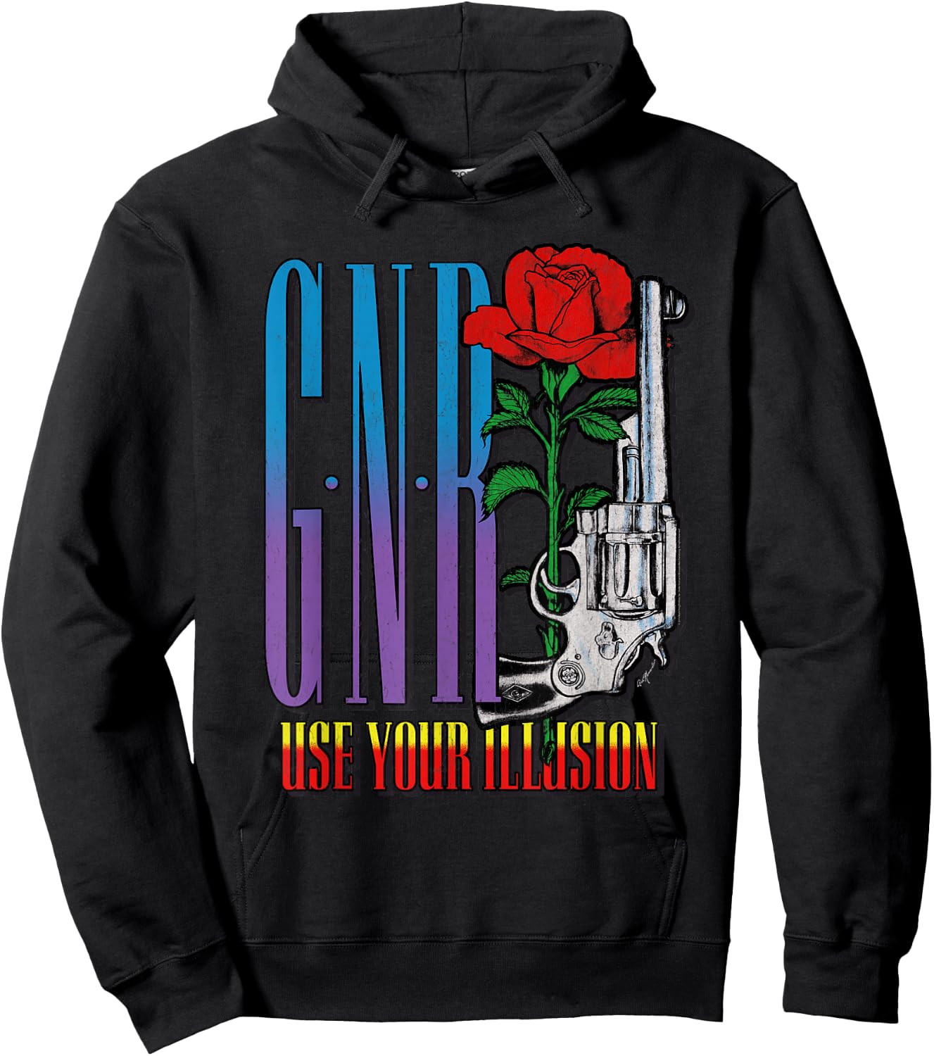 Guns N' Roses Official Use Your Illusion Pistol Hoodie - Hoodie | Black