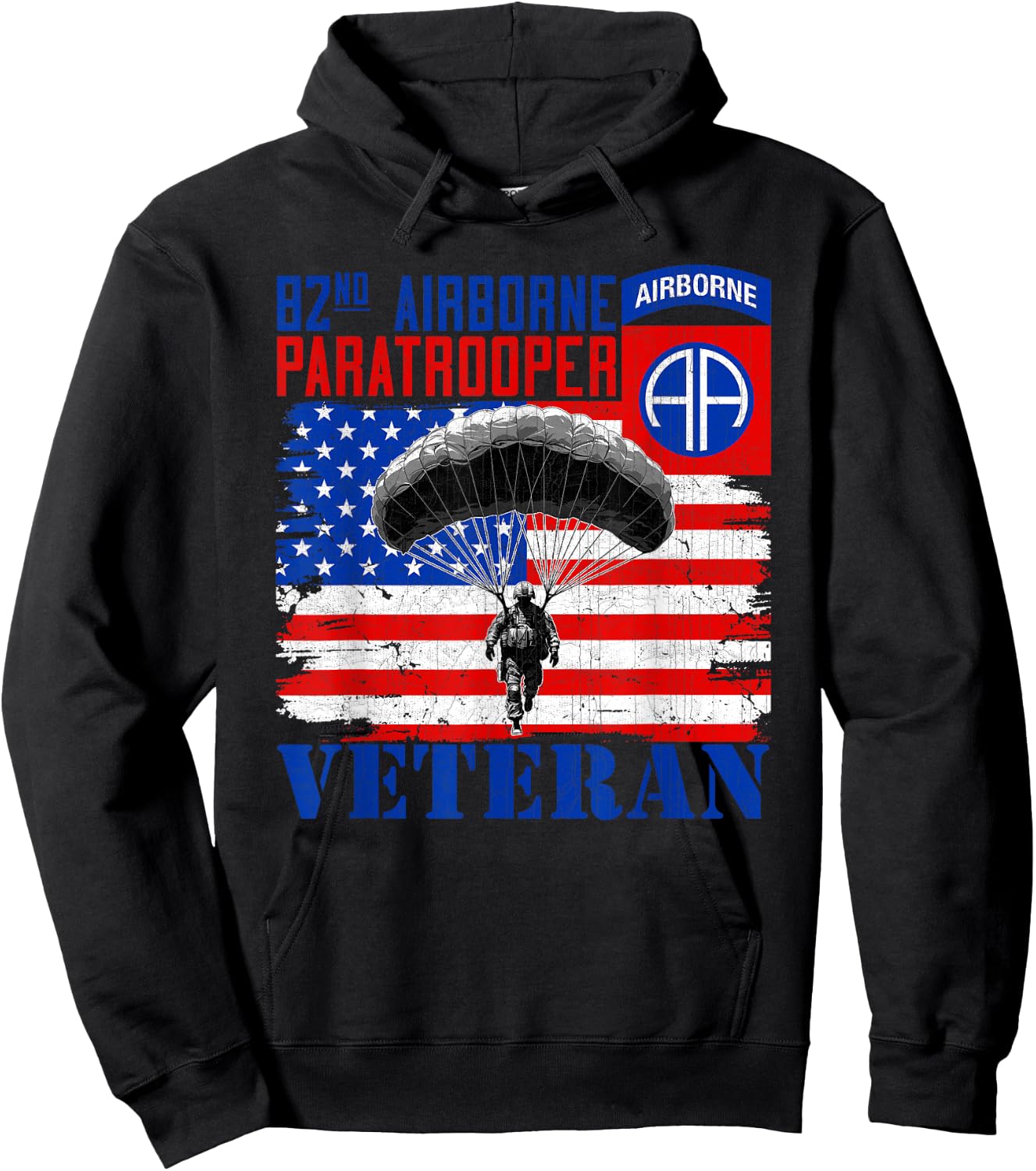 82nd Airborne Division Paratrooper Veteran Fort Bragg Gifts Hoodie - Hoodie | Black