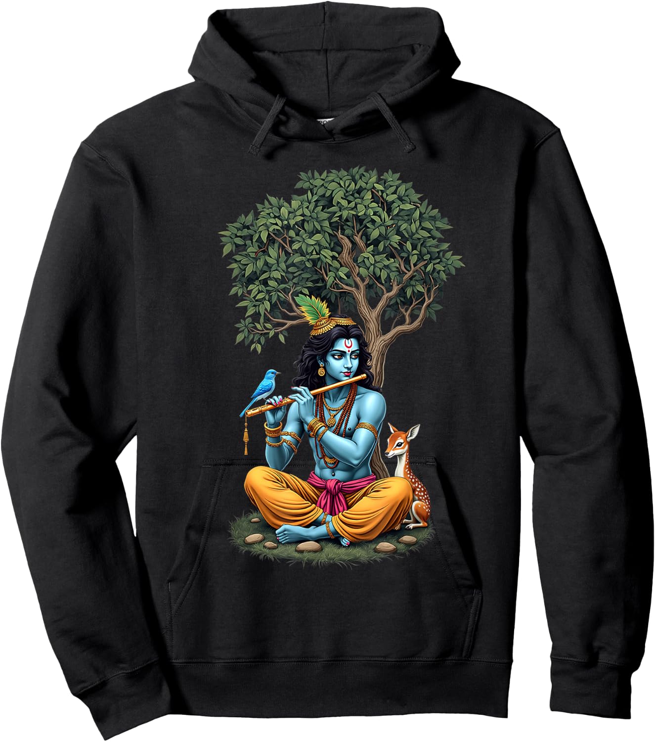 Gifts for Hindus Hinduism Diwali Festival Lord Krishna Hoodie - Hoodie | Black