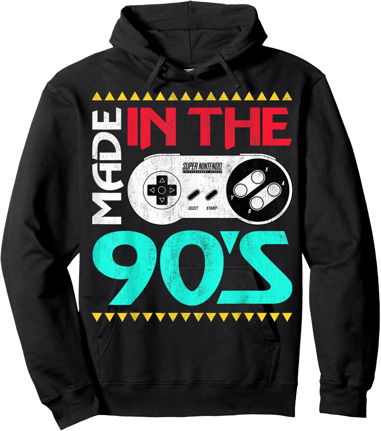 Nintendo SNES Controller Made In The 90's Graphic Hoodie - Hoodie | Black